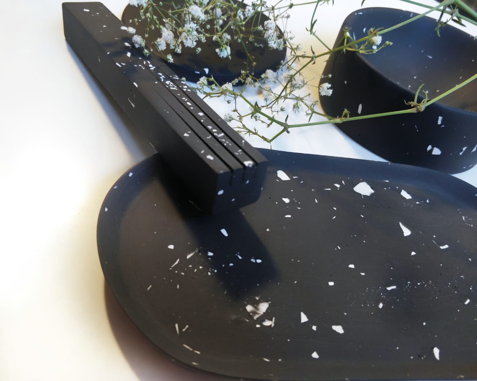 Textured Natural | Black with White Terrazzo