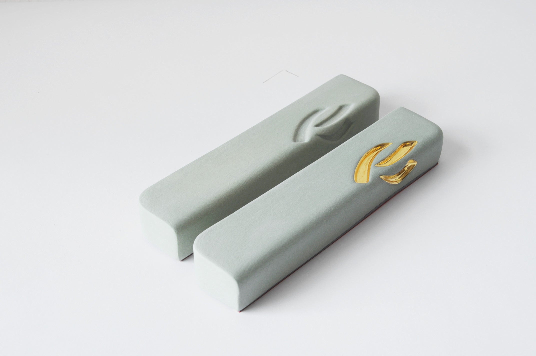 Ceramic Mezuzah with 24K Gold Shin