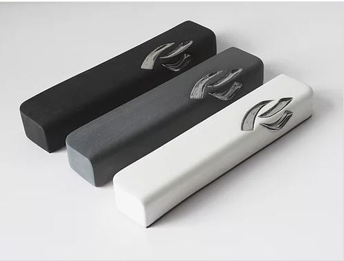 Ceramic Mezuzah with Silver Shin