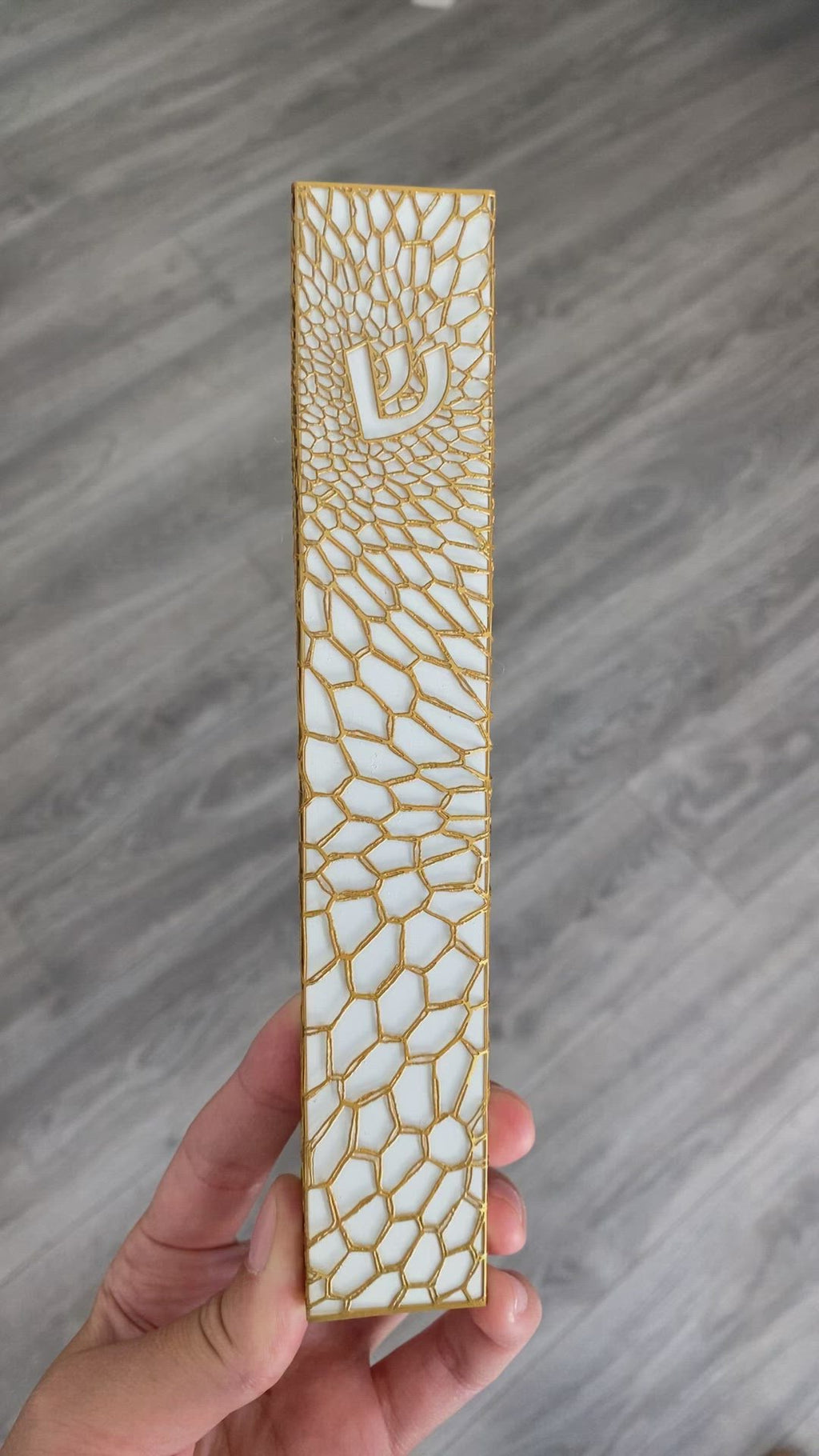 Organic Lace Mezuzah Gold Series