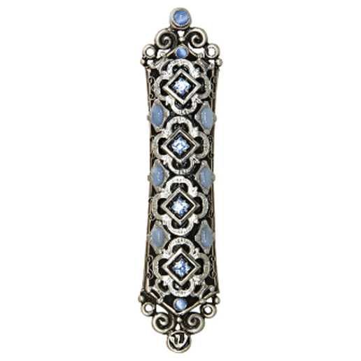 Mezuzah in Ornate Blue