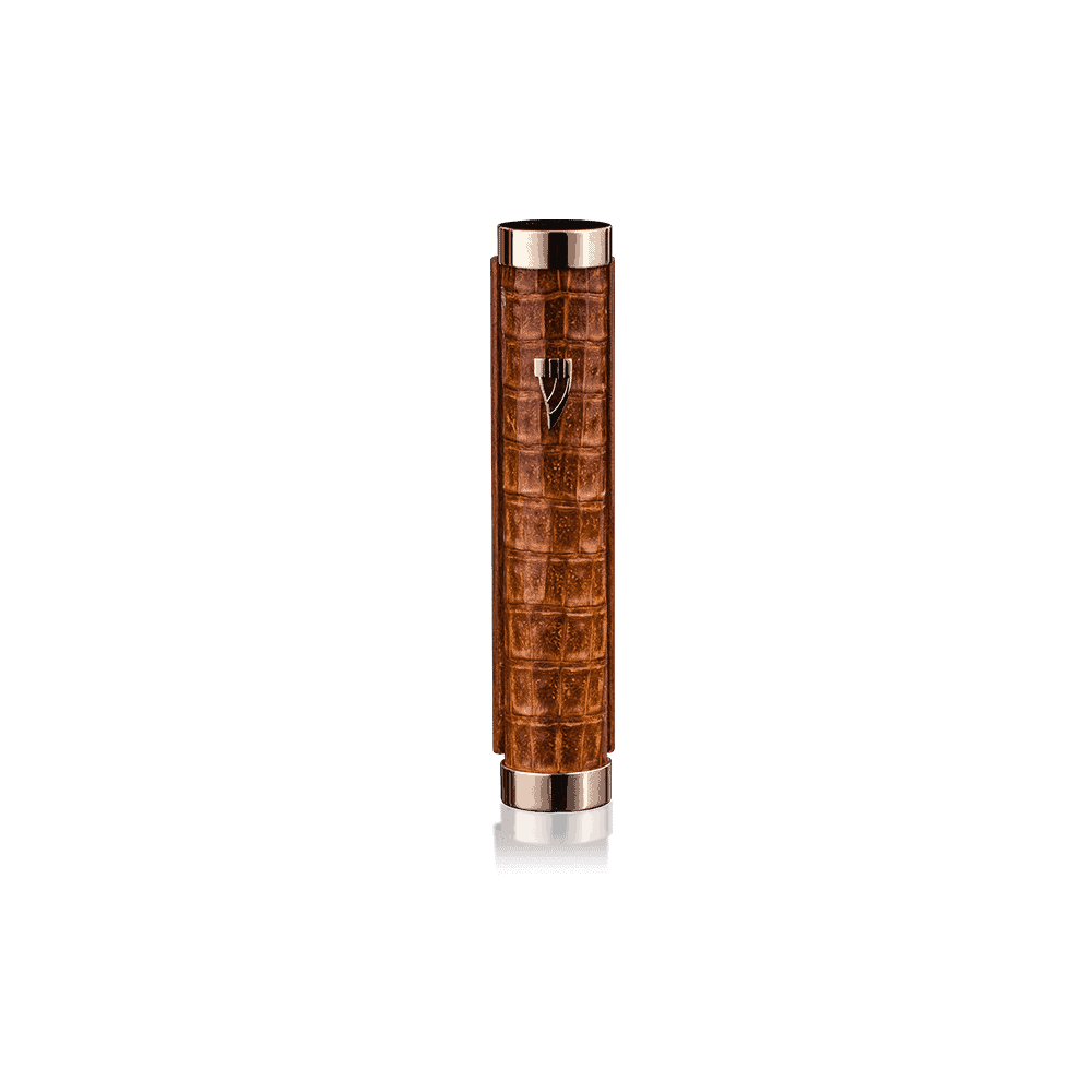 Mezuzah Tzfat Caiman Golden Brown