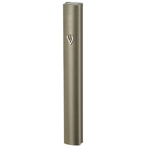 Aluminum Mezuzah 12cm - Grey Champagne Design