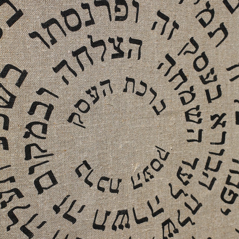 Natural Linen Jewish Business Blessing