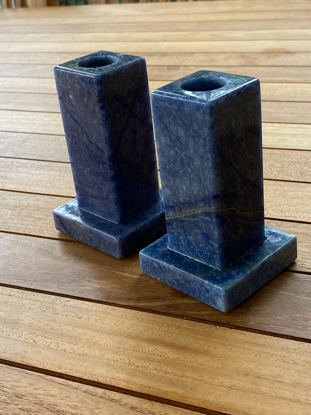 Sodalite Candlesticks Straight Edged