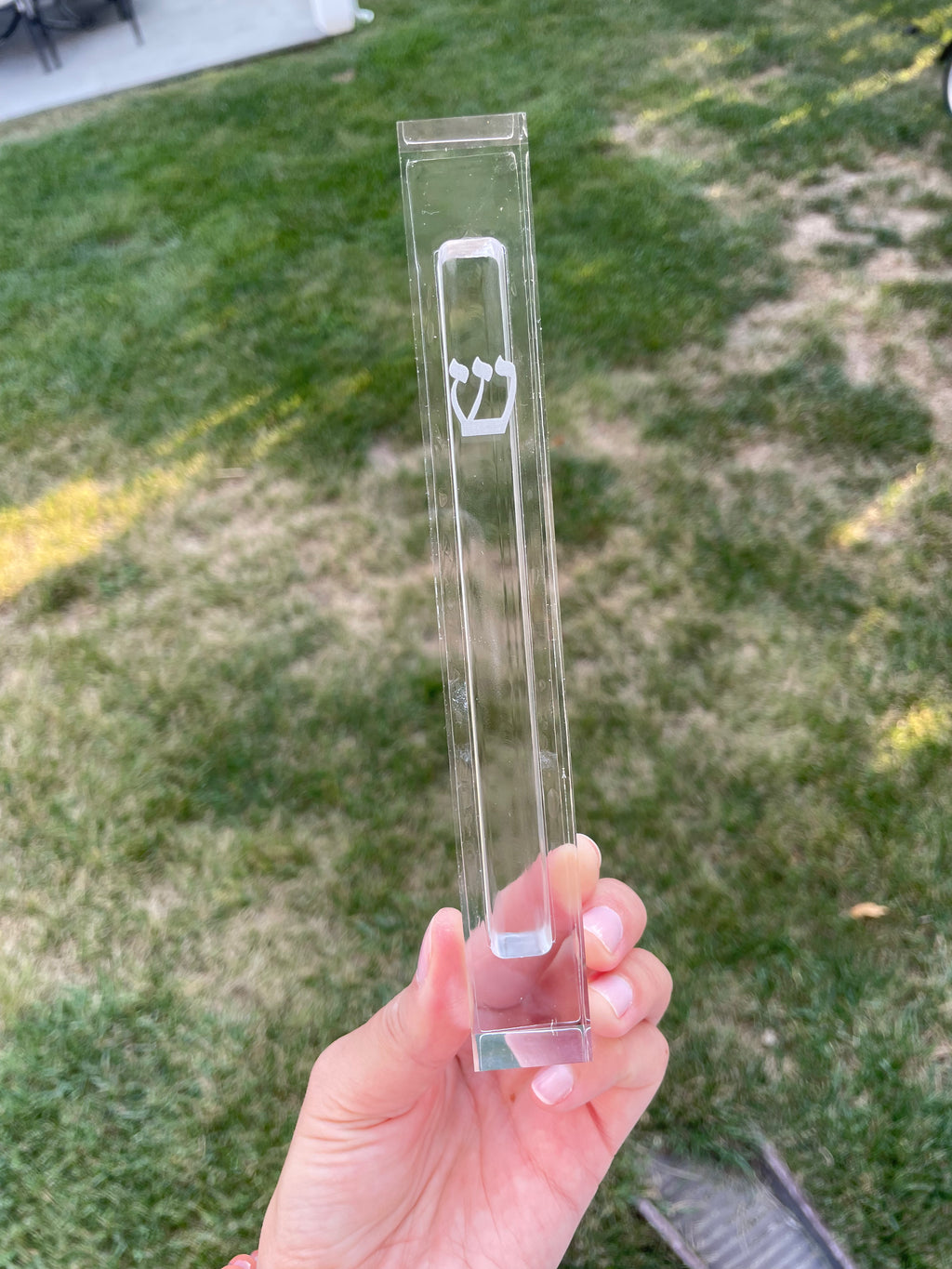 Clear Lucite Engraved Shin