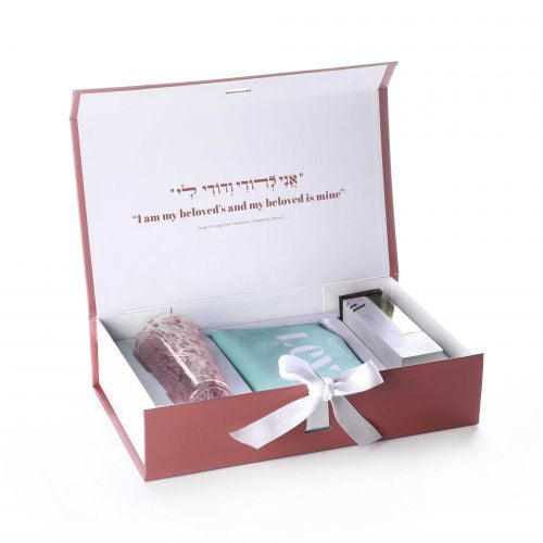 Modern Wedding Breaking Glass & Mezuzah Case Keepsake Kit- Light Grey Mezuzah