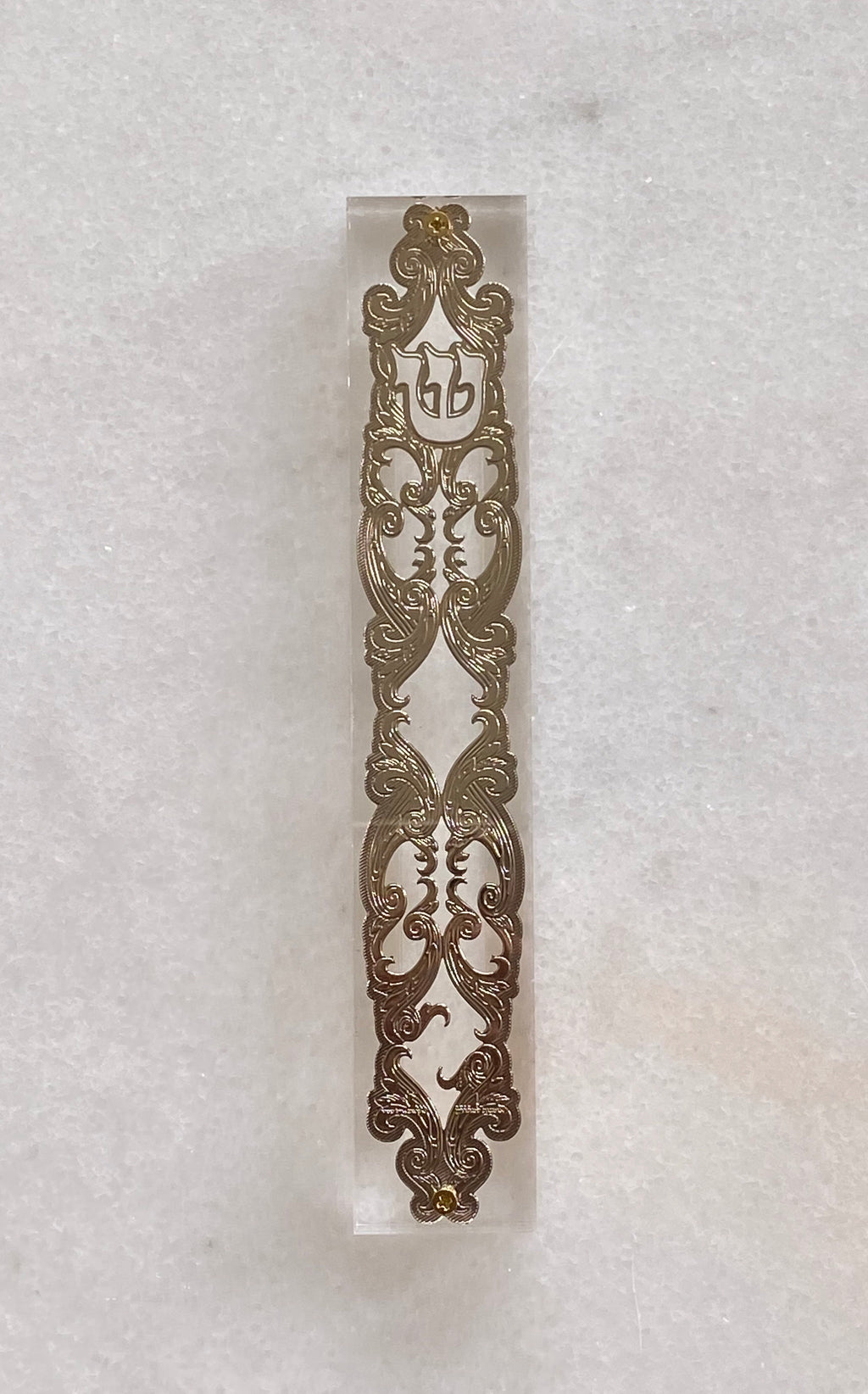 Acrylic 24K Gold Plated Mezuzah Majesty