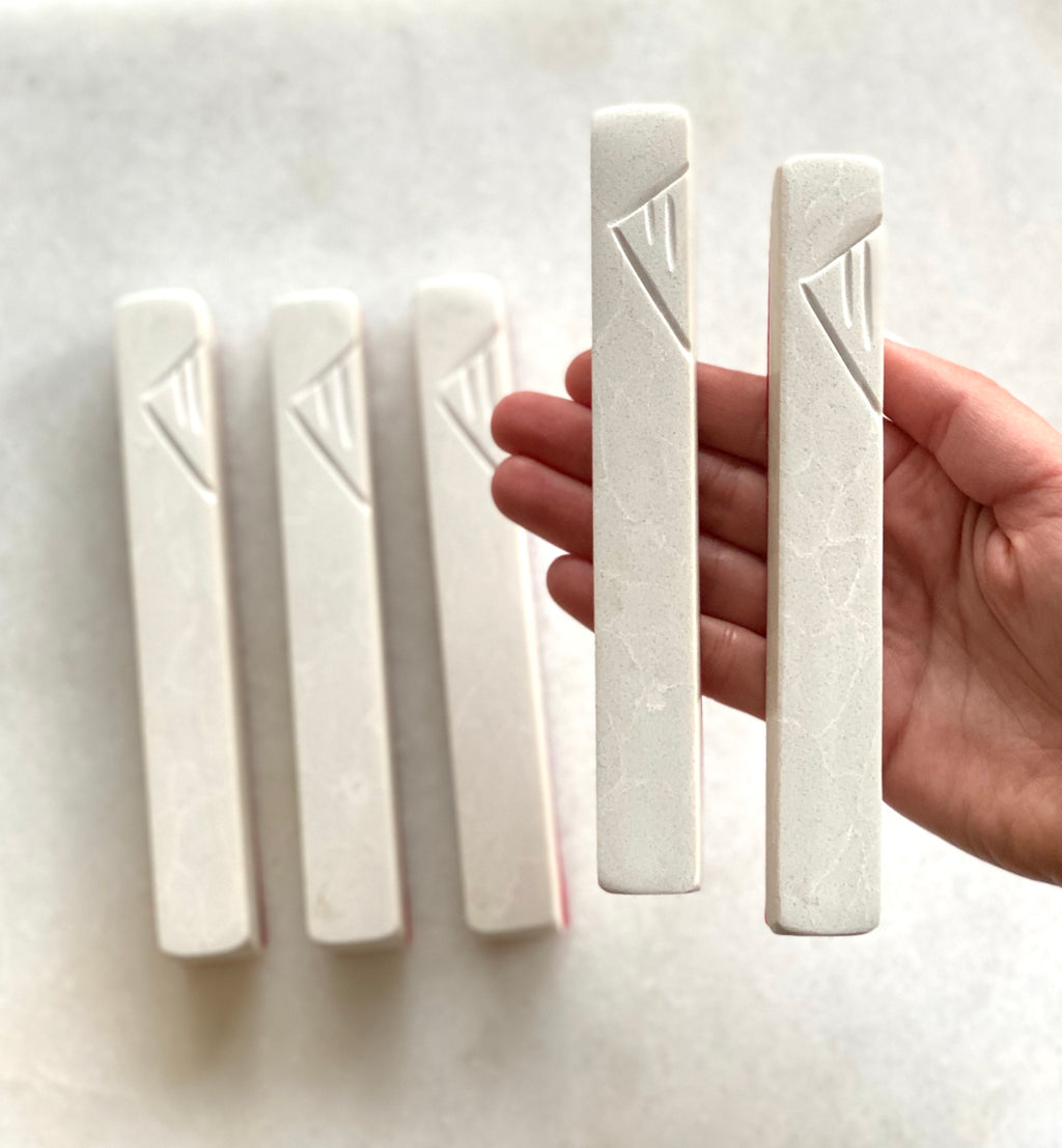 Cream White Whole Stone Carved 3/4" Thin