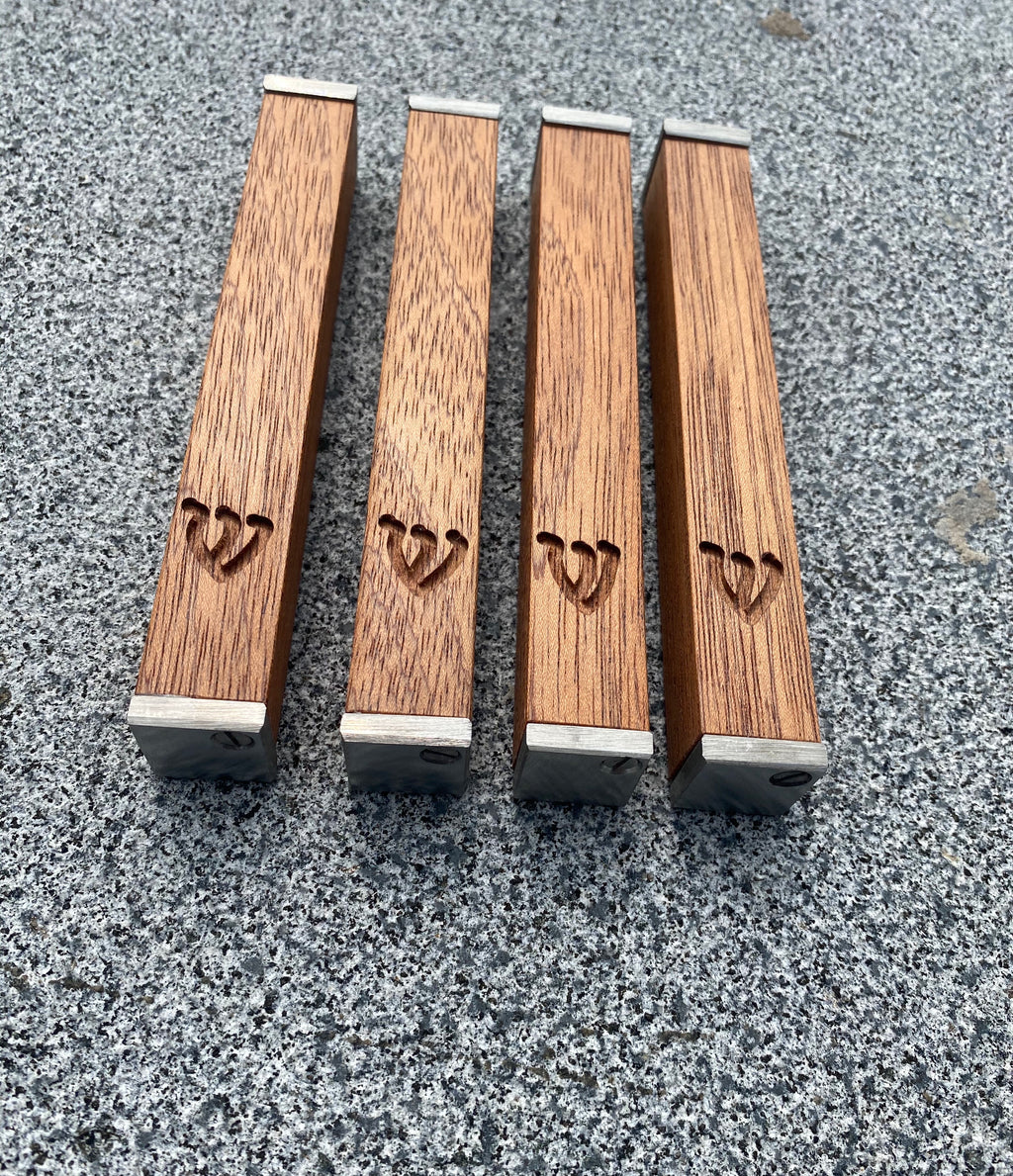 Mahogany Wood Mezuzah | Stainless Steel