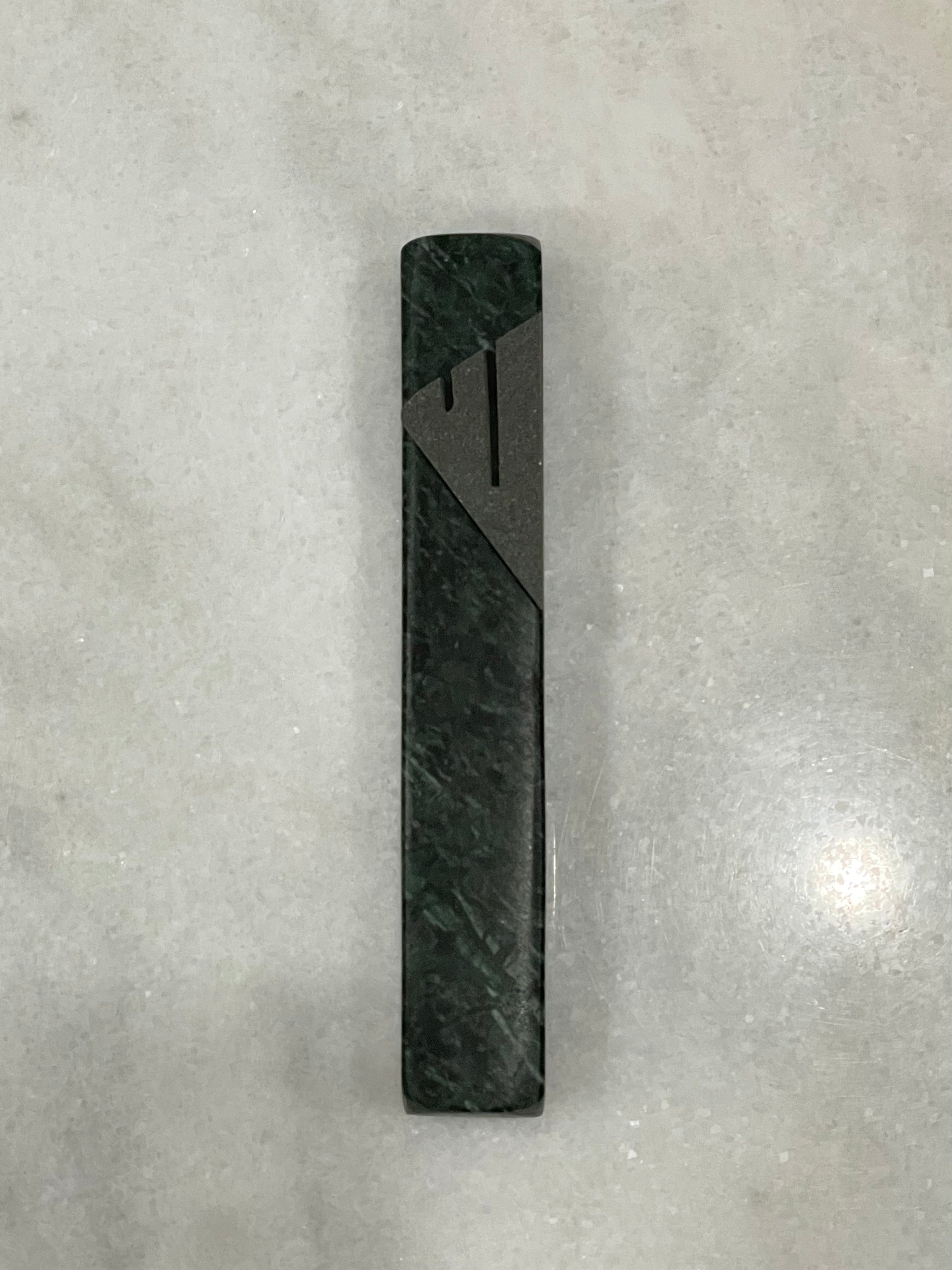 Emerald Green Mezuzah | Charcoal Shin