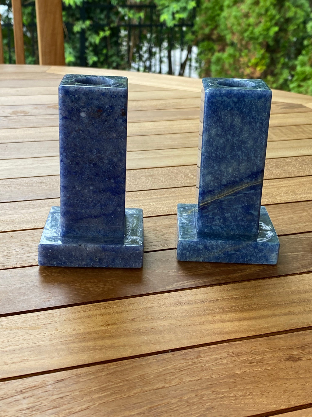 Sodalite Candlesticks Straight Edged