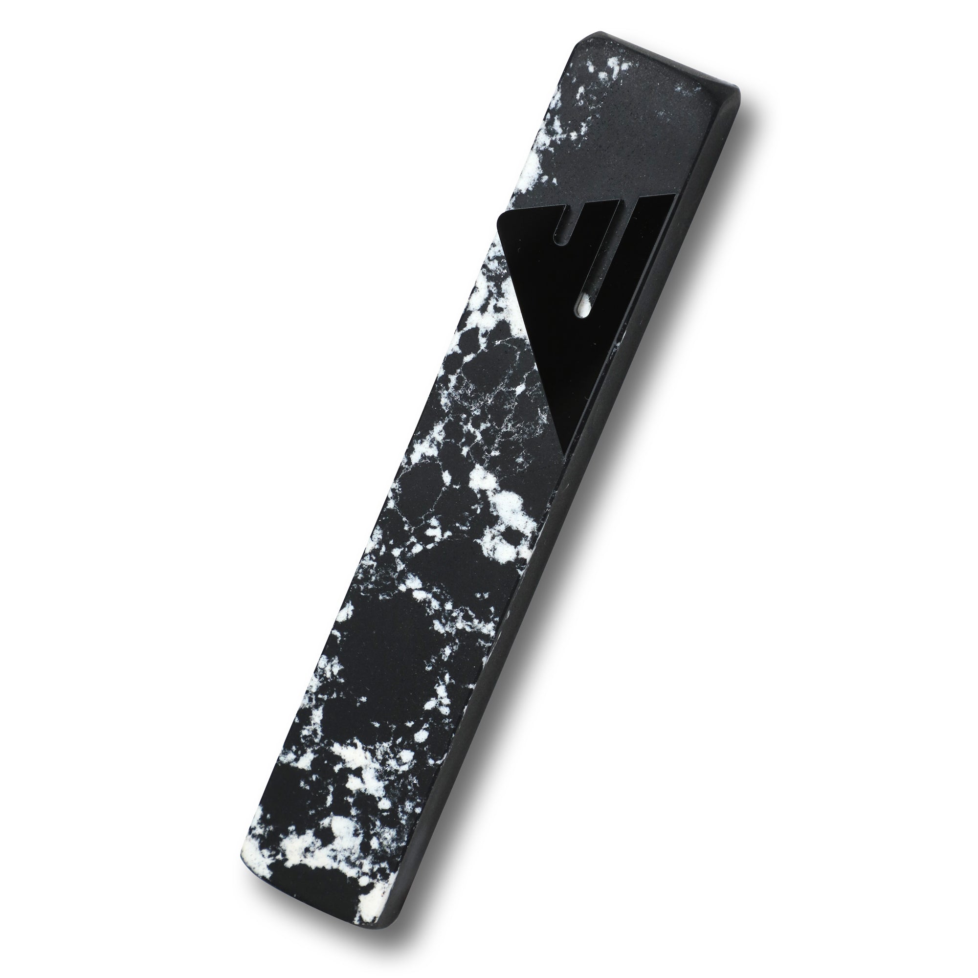 Zebra Stone Mezuzah | Black Shin
