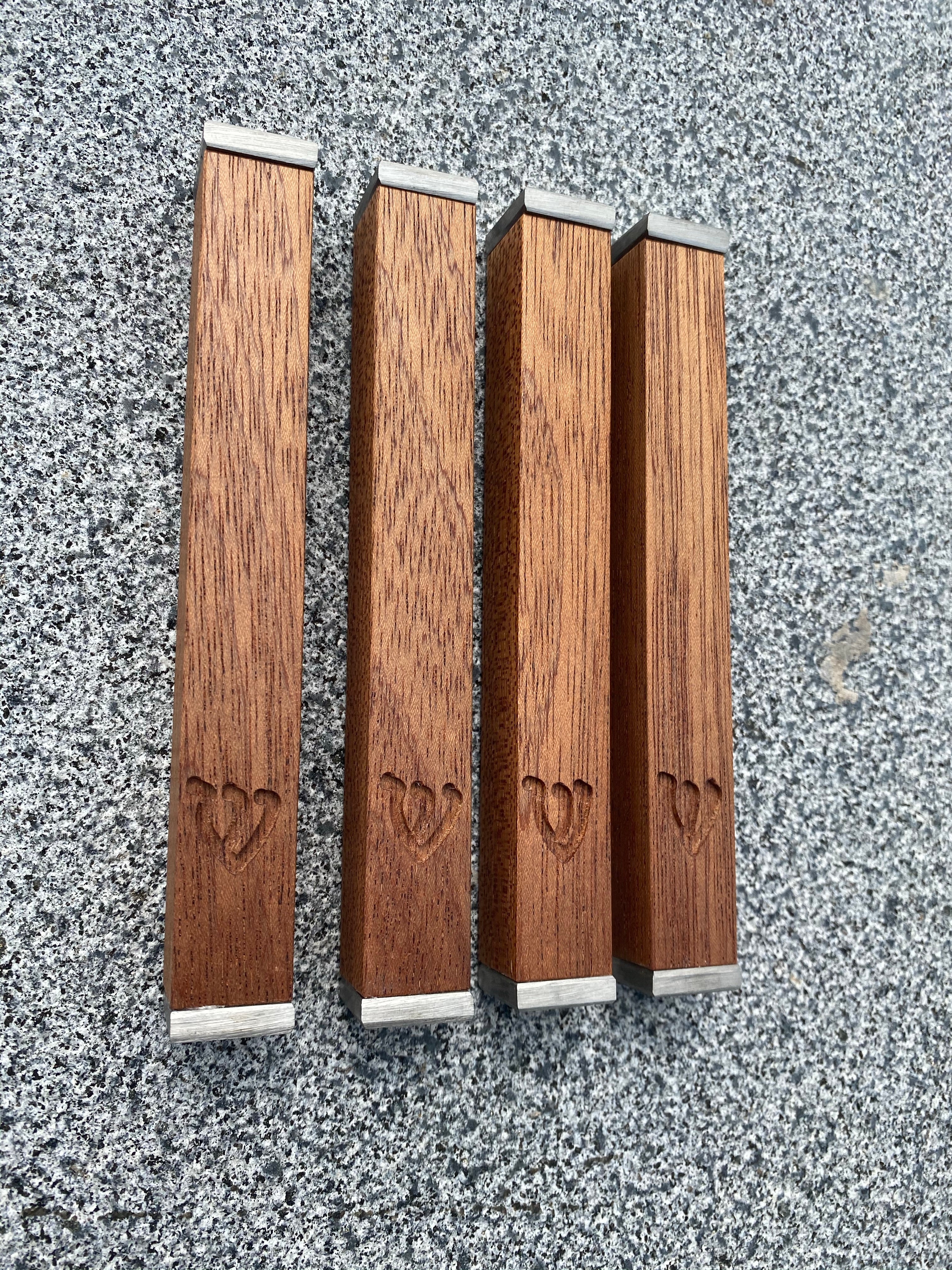 Mahogany Wood Mezuzah | Stainless Steel