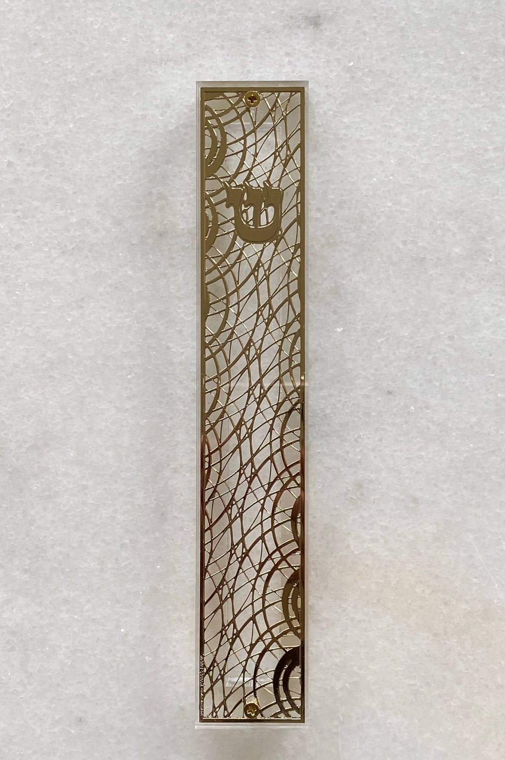 Acrylic 24K Gold Plated Mezuzah Circles