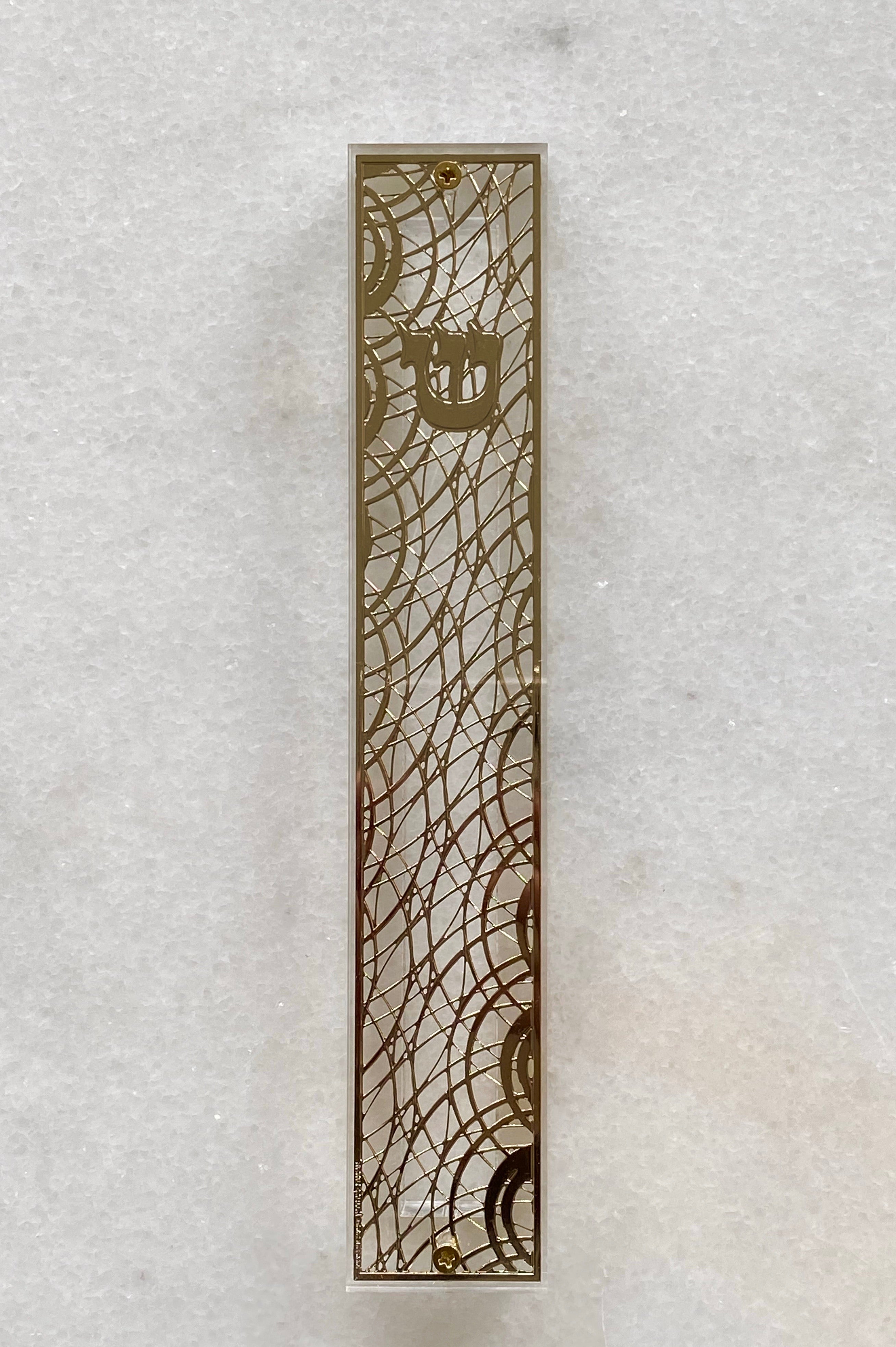 Acrylic 24K Gold Plated Mezuzah Circles