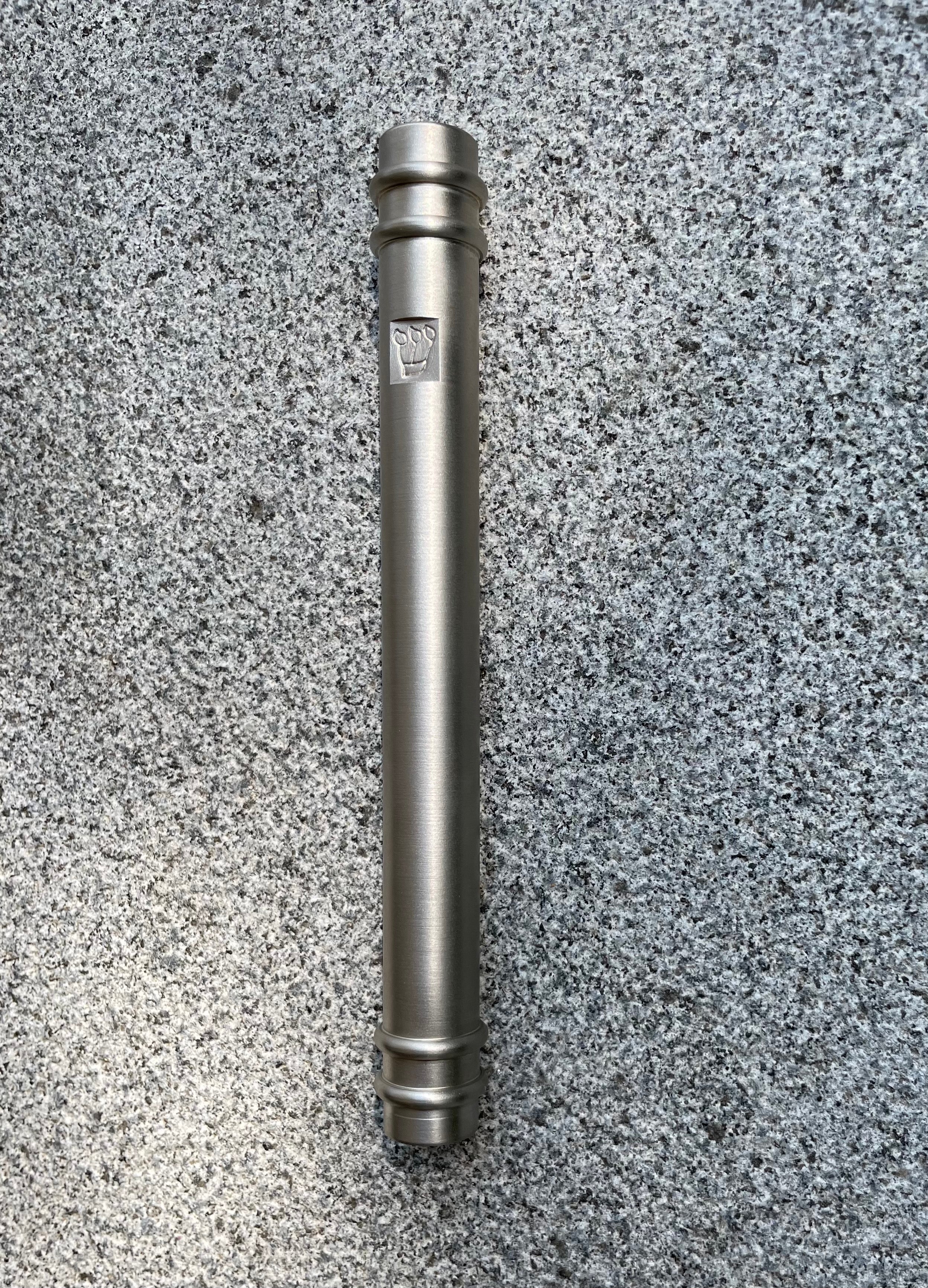 Tubular Mezuzah With Rings | Matte Nickel