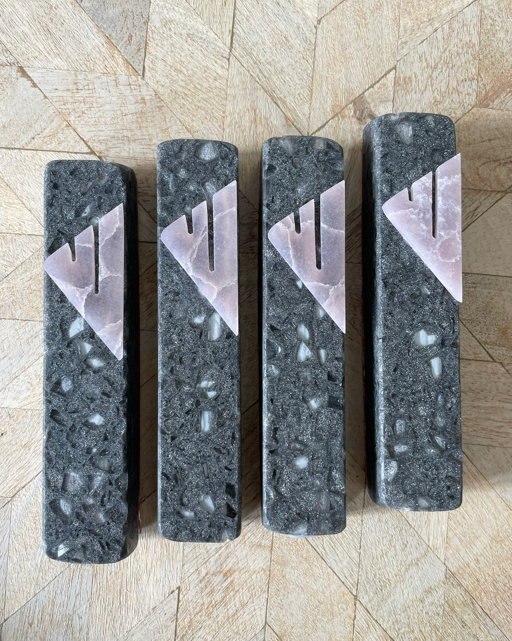 Grey Quartz Mezuzah Pink Shin
