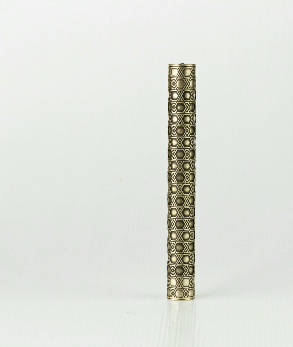 Brass Round Mezuzah Star of David Design