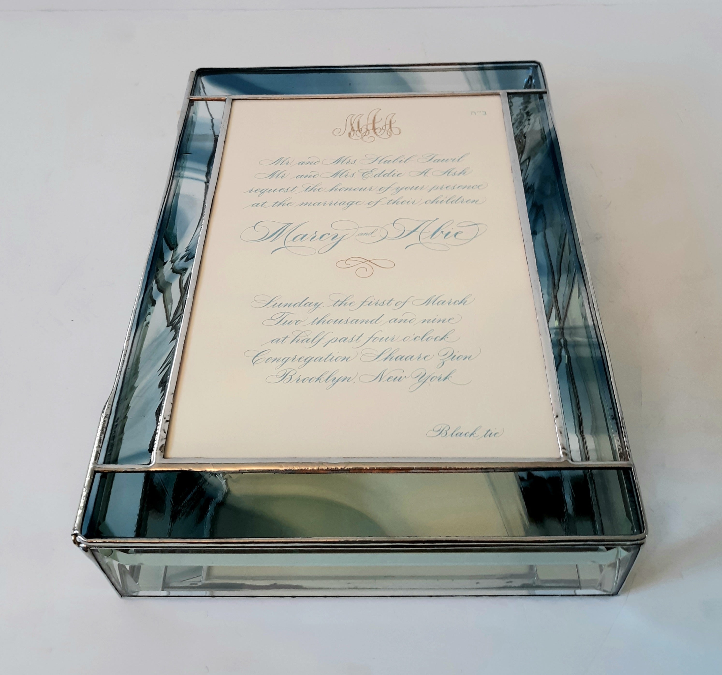 Stained glass invitation keepsake box