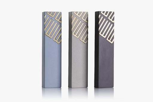 Dark Grey CONCRETE AND BRASS MEZUZAH- DIAGONAL SHIN