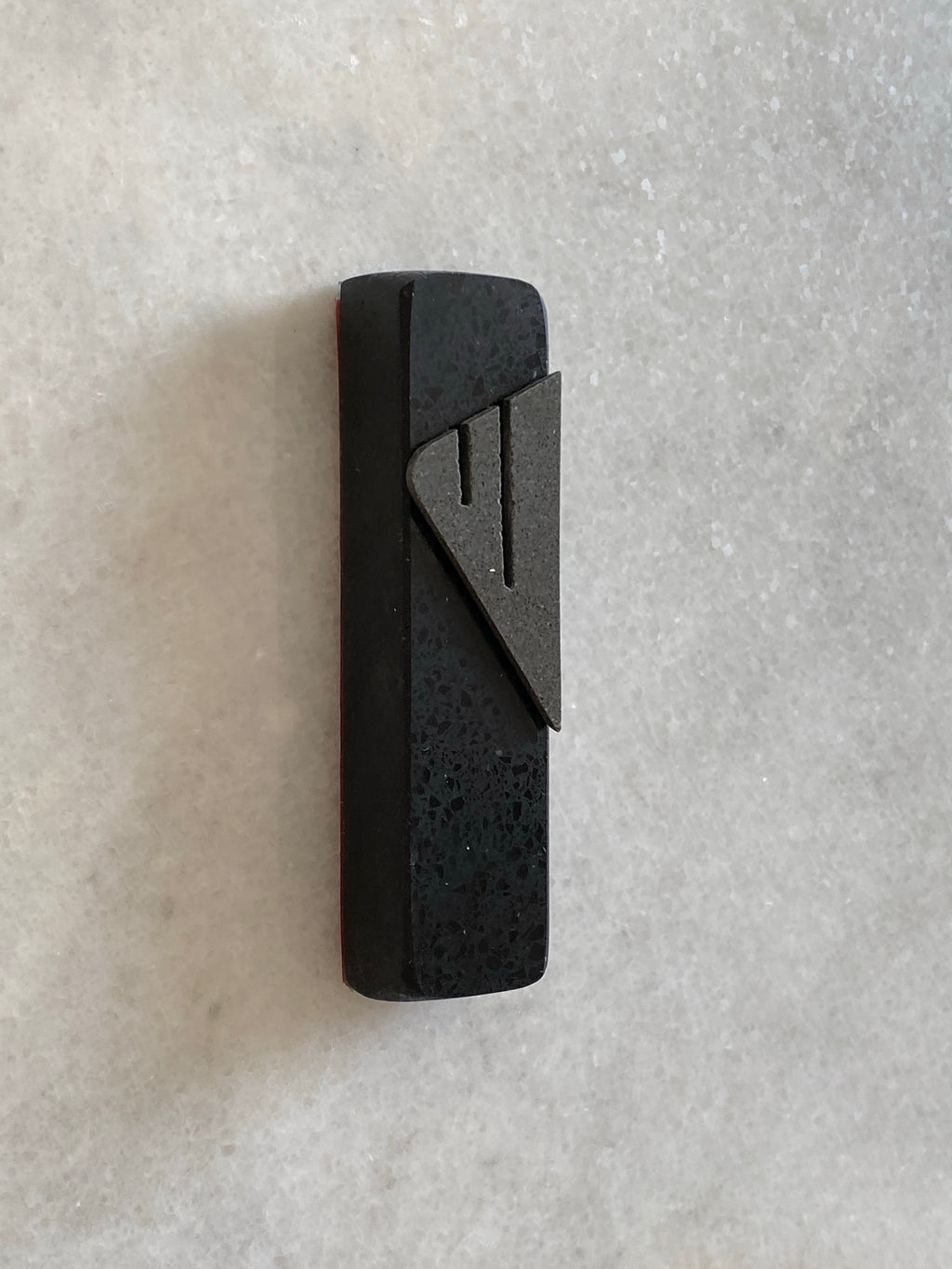 Jet Black Mezuzah Charcoal Shin