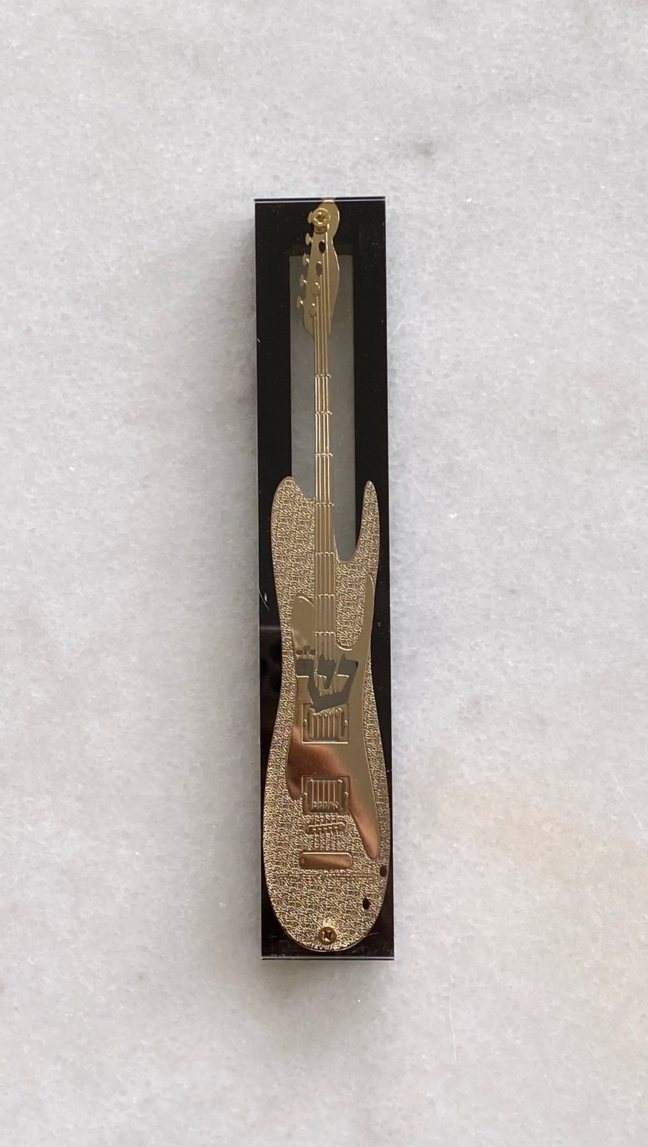 Guitar Acrylic & Black 24K Gold Plated Mezuzah