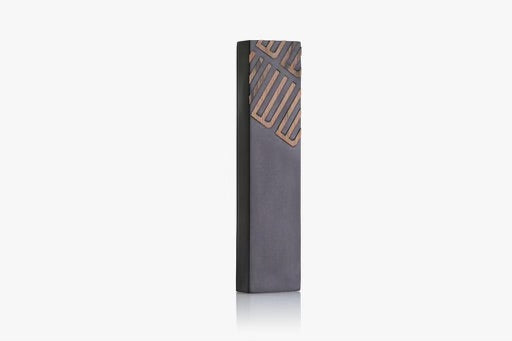 Dark Grey CONCRETE AND WOOD MEZUZAH- DIAGONAL SHIN