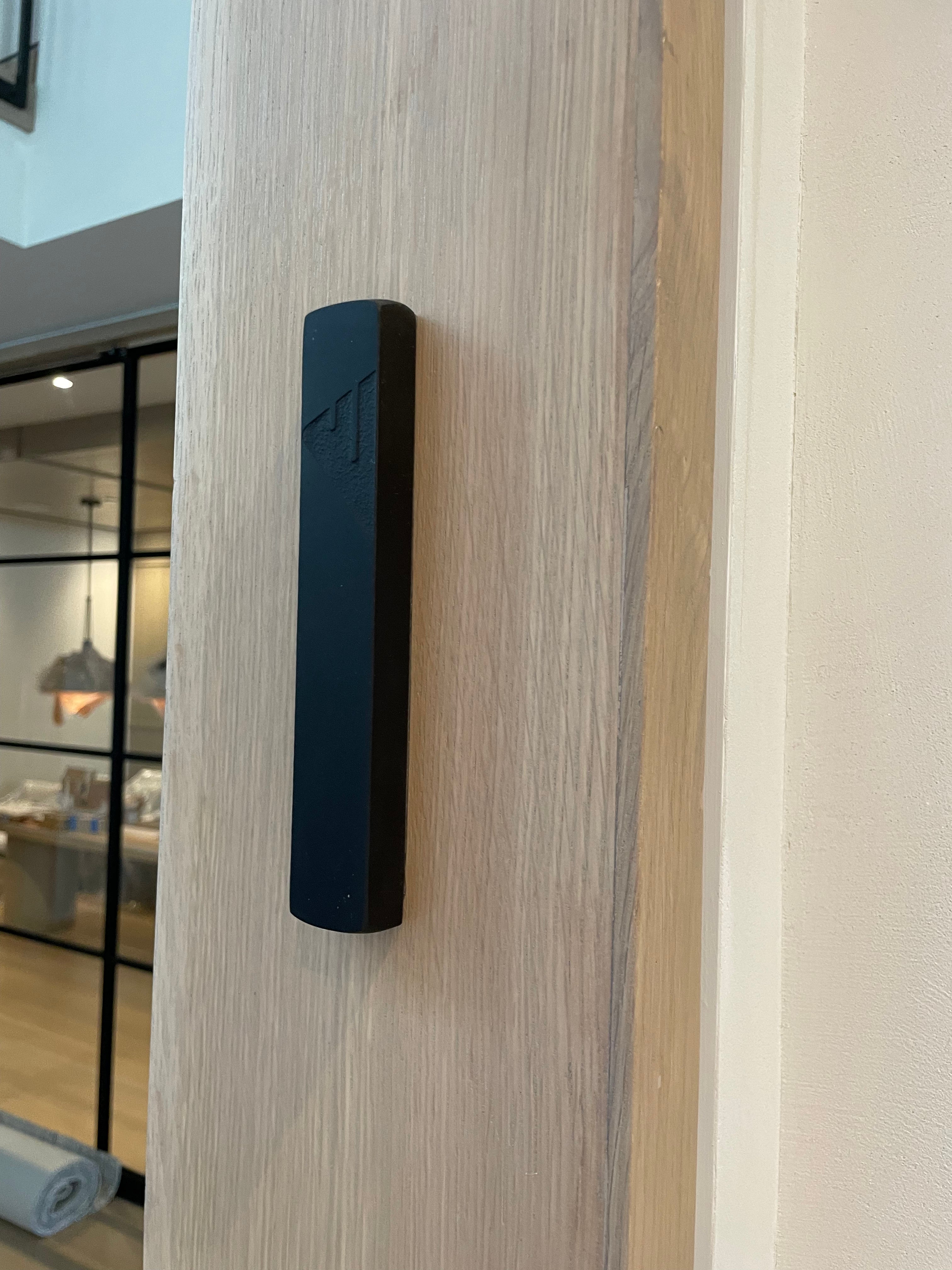 Jet Black Mezuzah Matte Black | Engraved Shin