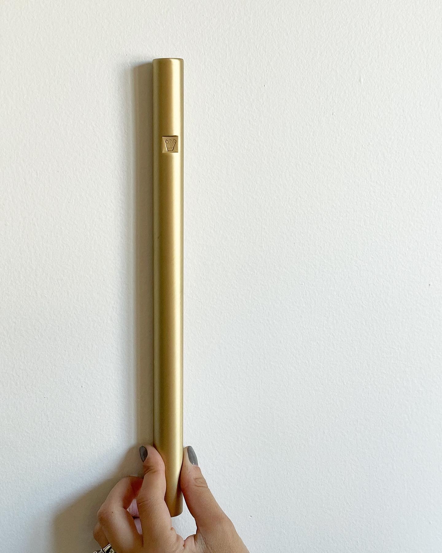Tubular Mezuzah | Light Brass
