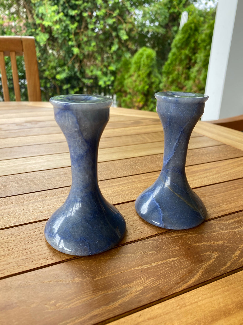Sodalite Candlesticks Round Edged