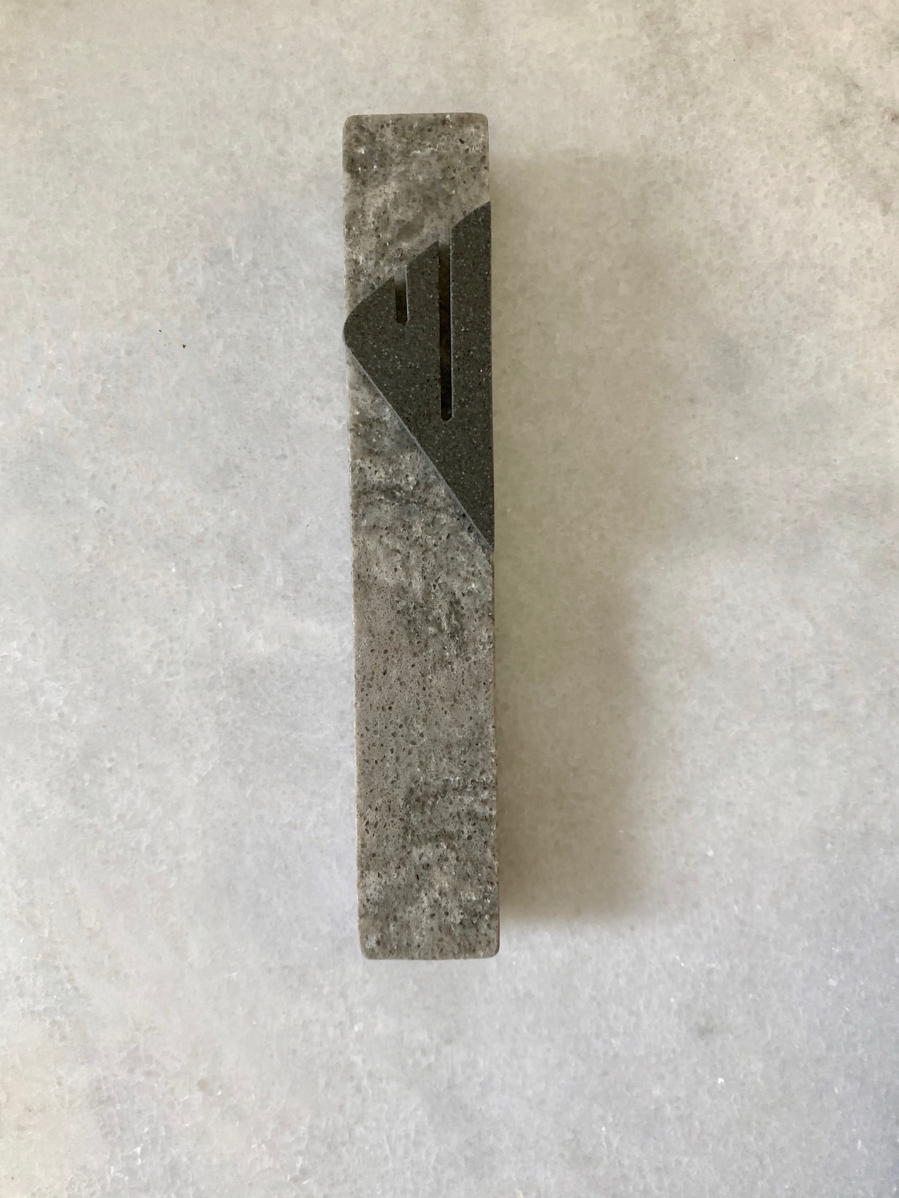 Stormy Mezuzah | Charcoal Shin