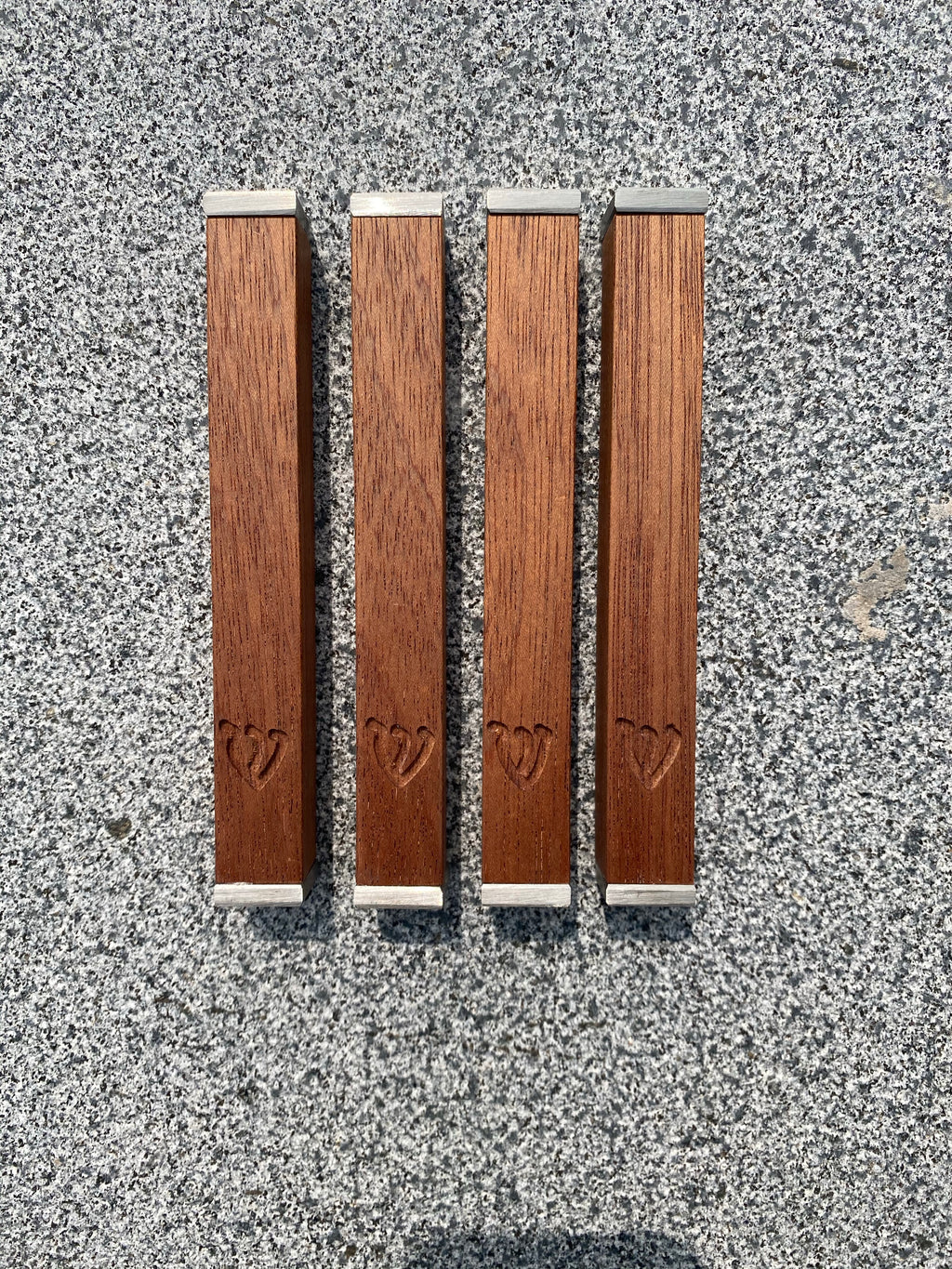 Mahogany Wood Mezuzah | Stainless Steel