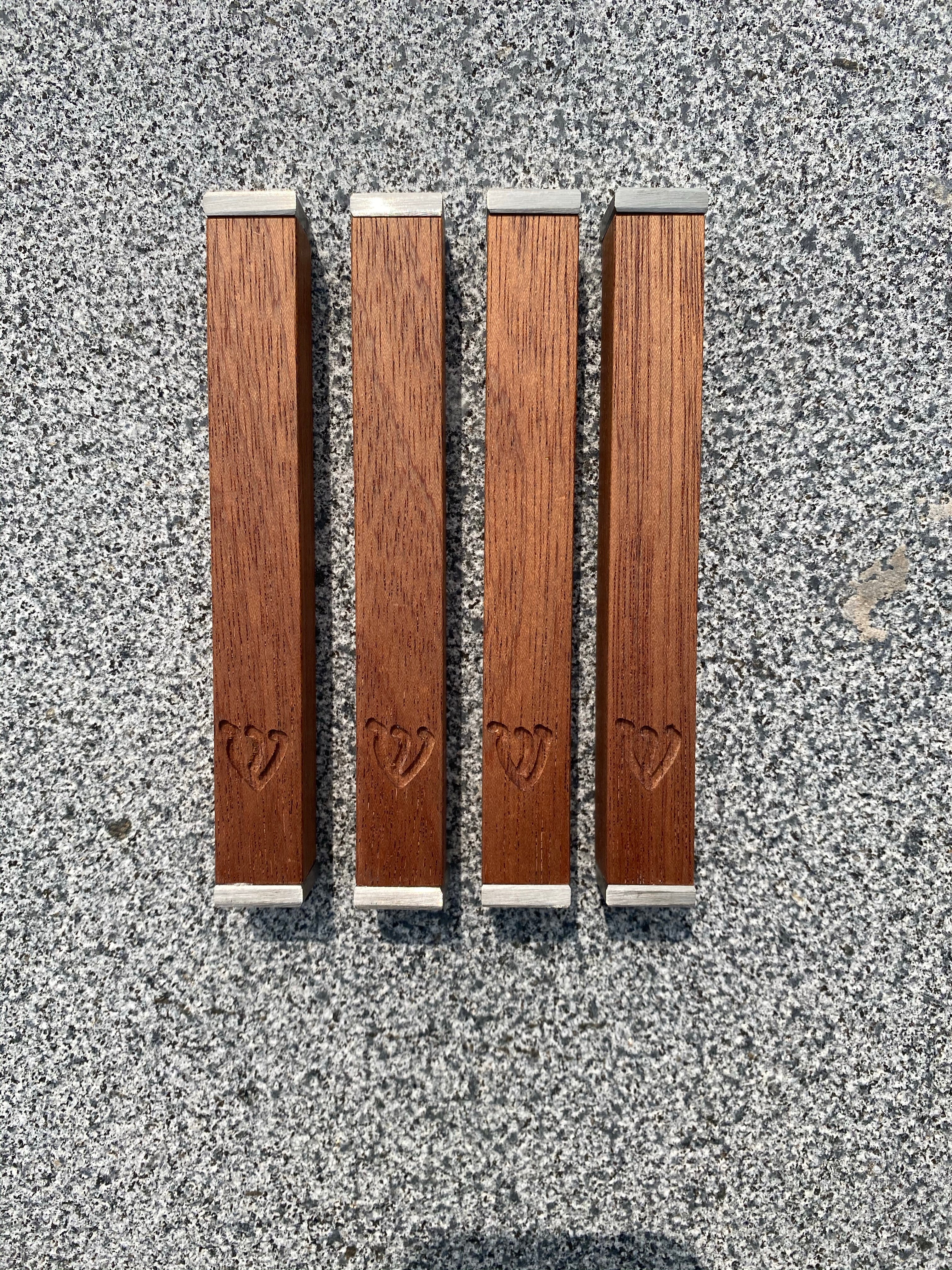 Mahogany Wood Mezuzah | Stainless Steel