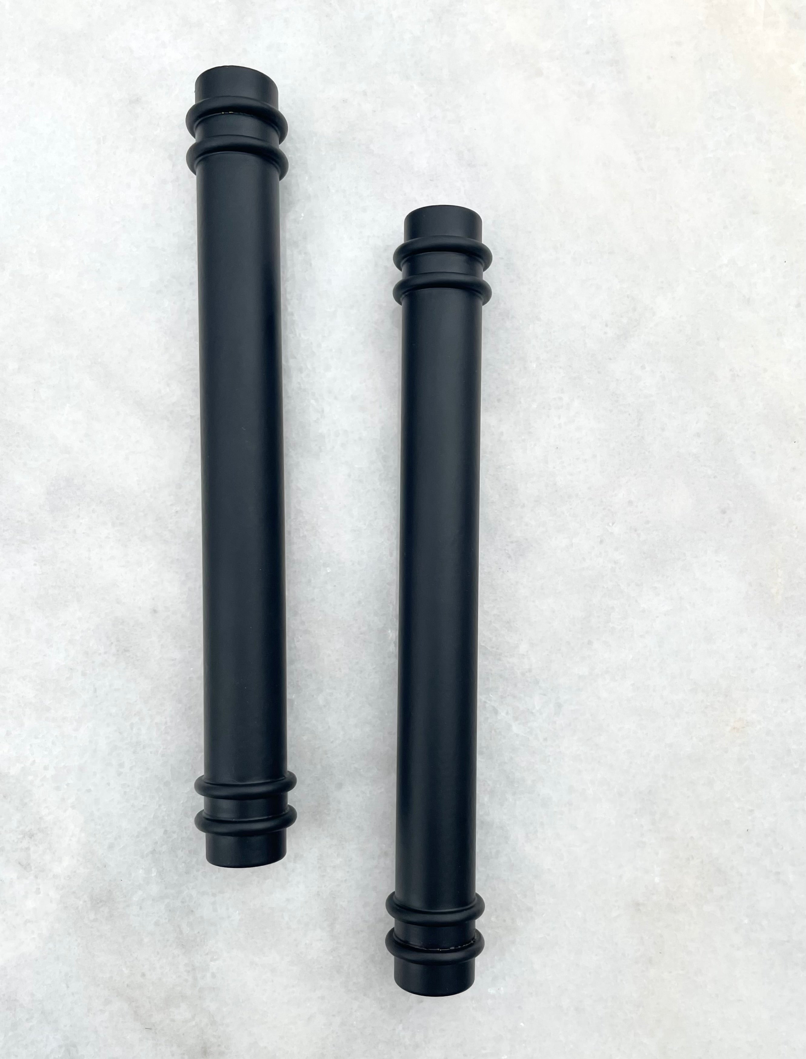 Black Matte Tubular Mezuzah | With Rings