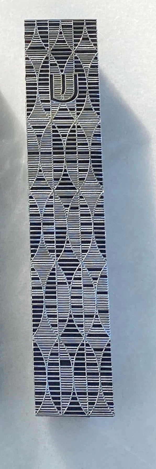 Silver & Black Detail Ruffle Mezuzah