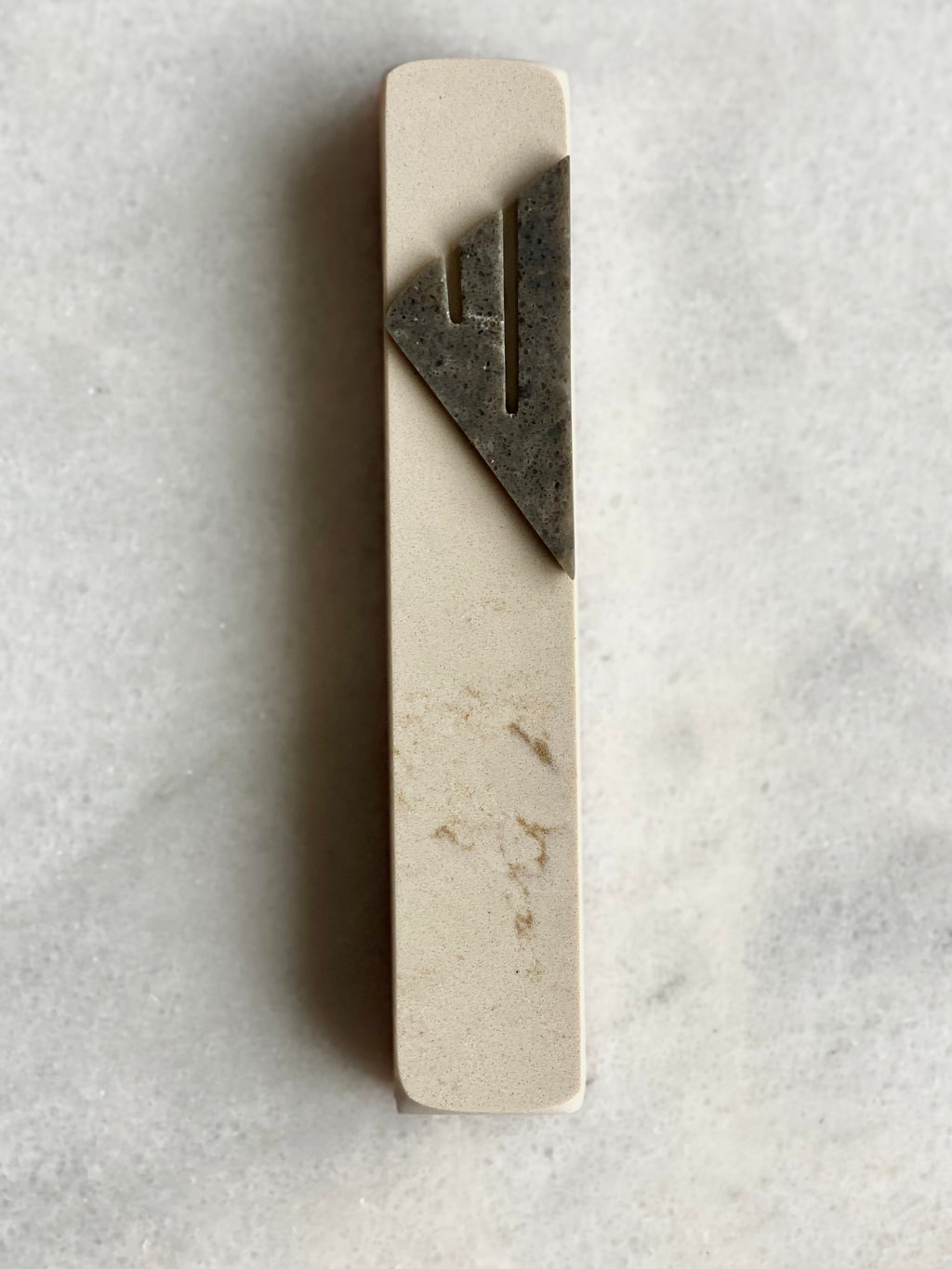 Beige Mezuzah | Stormy Grey Shin