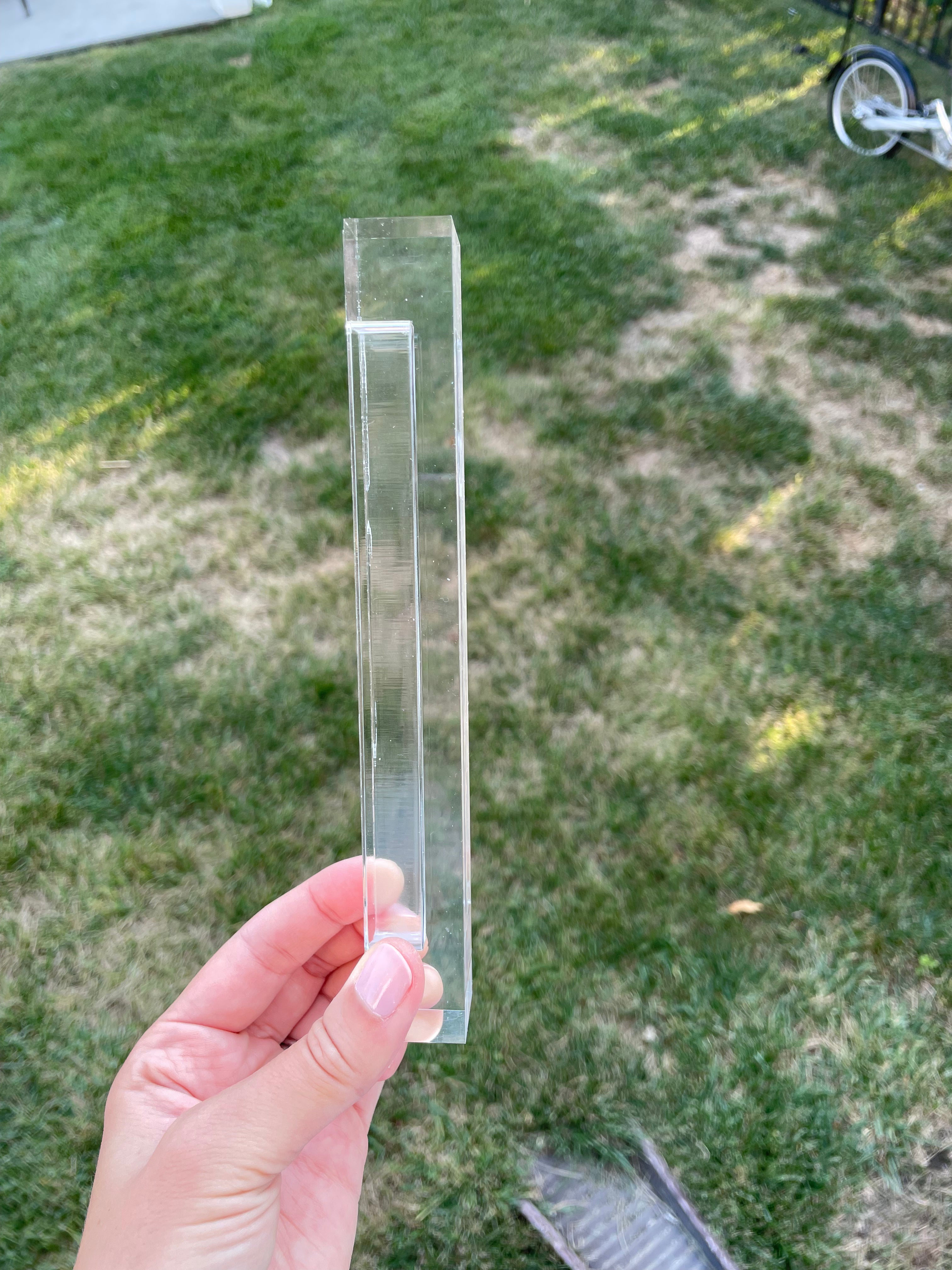 Clear Lucite Engraved Shin