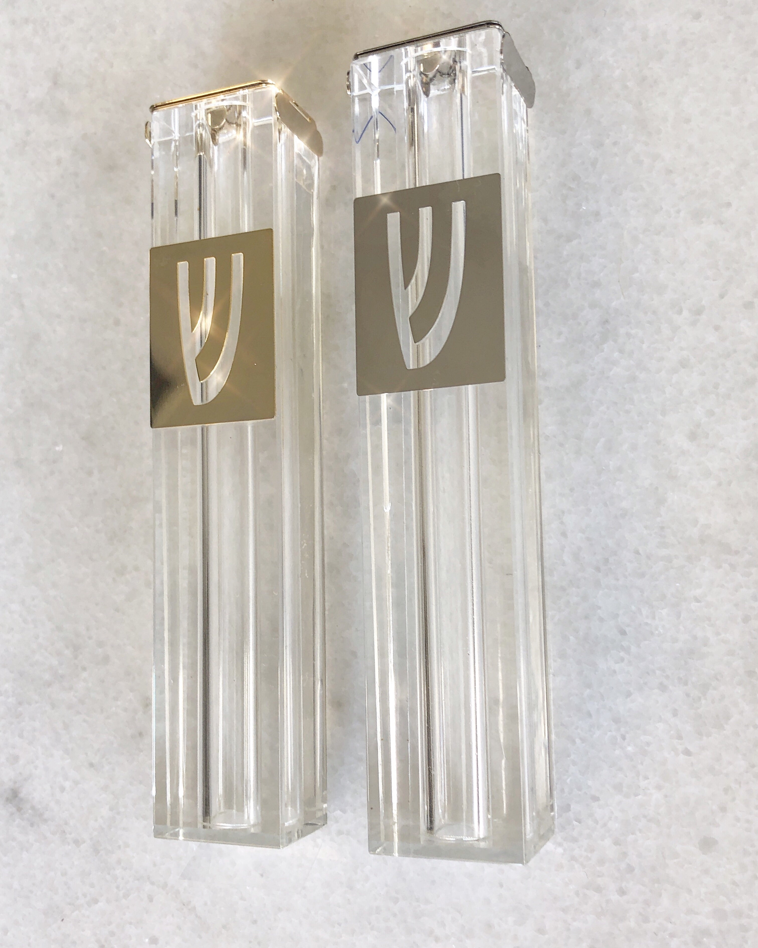 Crystal Mezuzah Silver