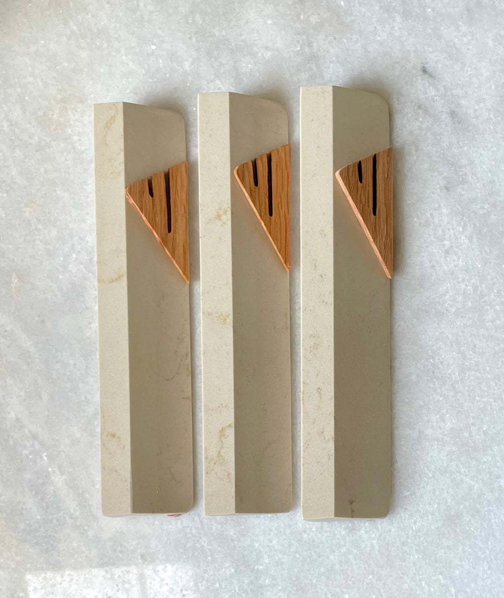 Beige Angle Mezuzah | Choose your shin