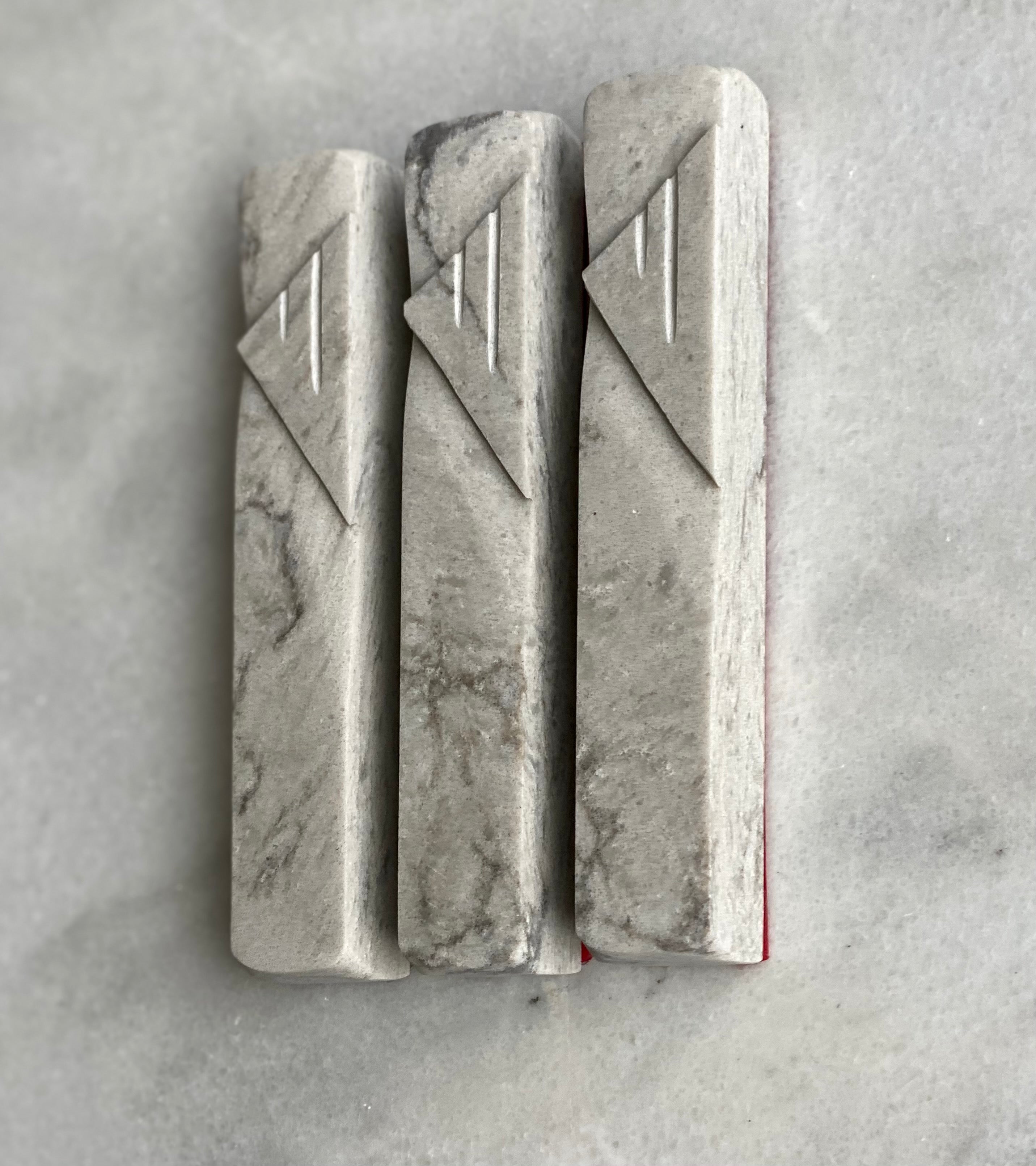 Light Stormy Mezuzah | Whole Stone Carved