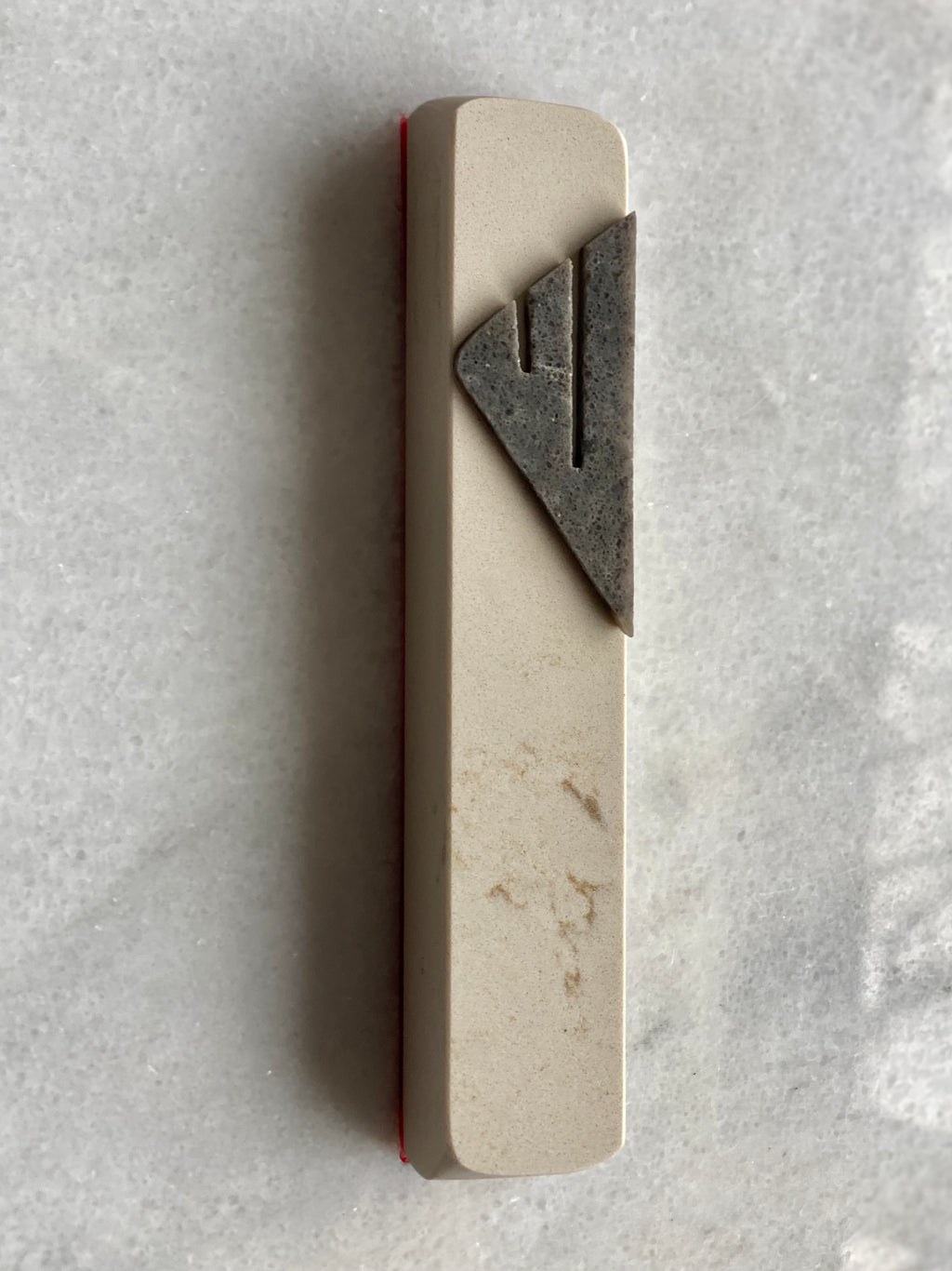 Beige Mezuzah | Stormy Grey Shin