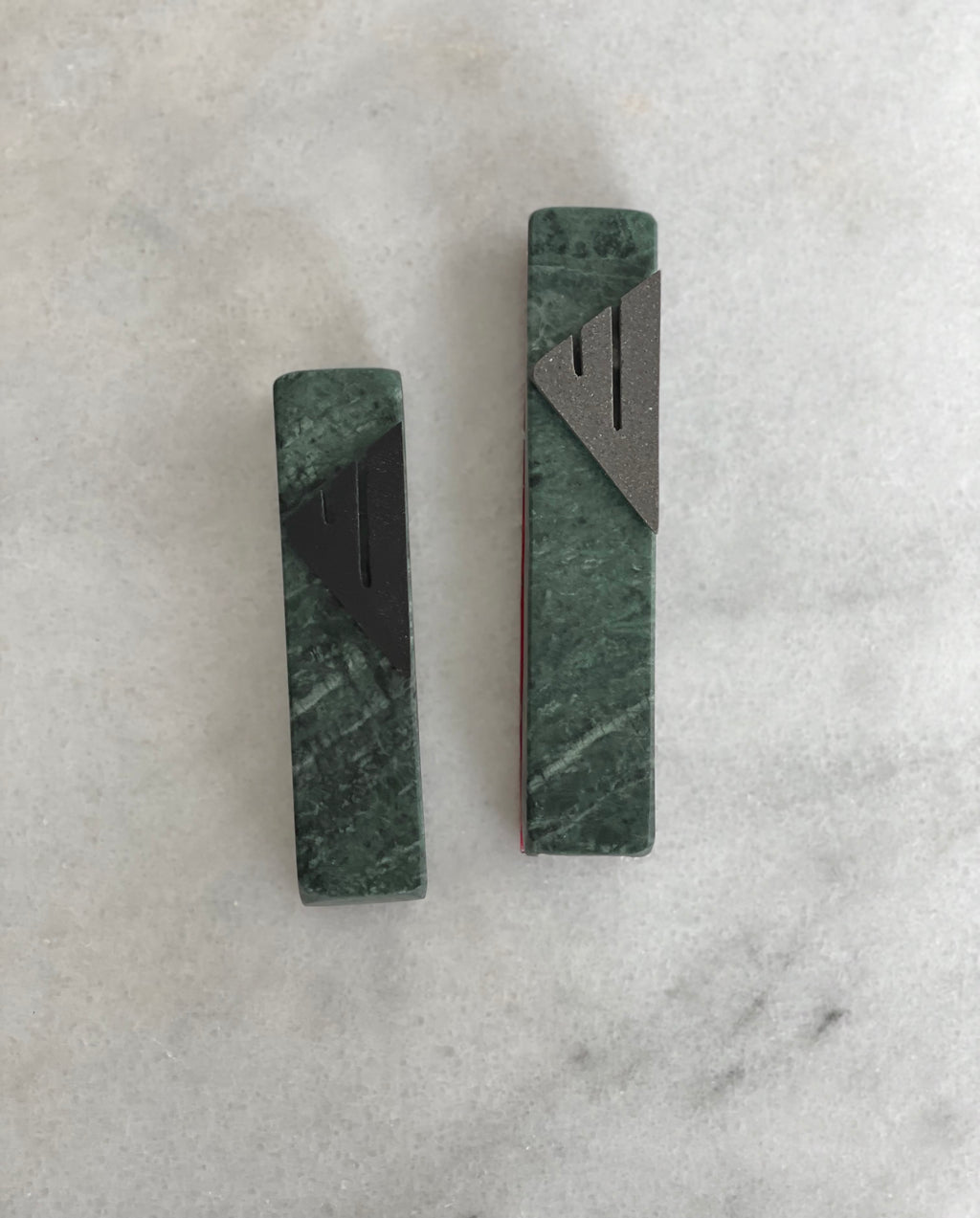 Emerald Green Mezuzah | Charcoal Shin