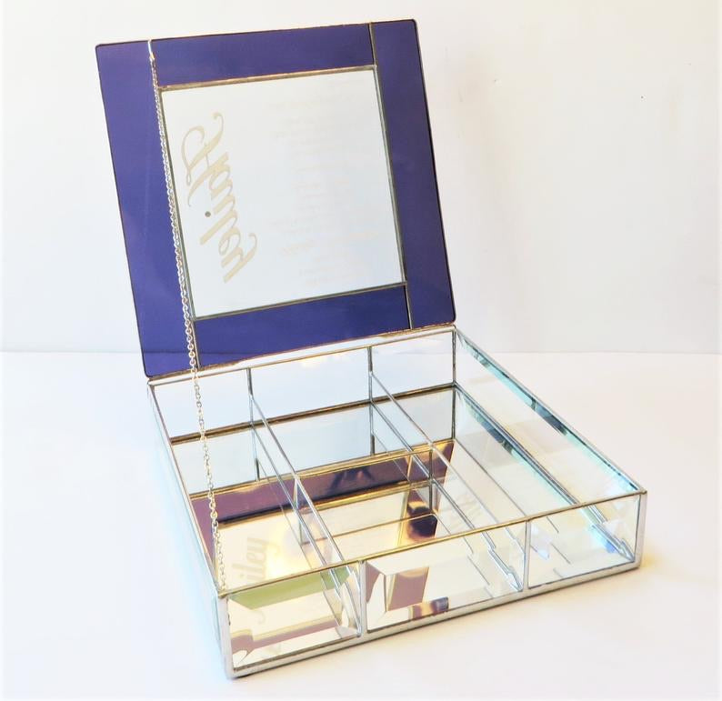 Stained glass invitation keepsake box