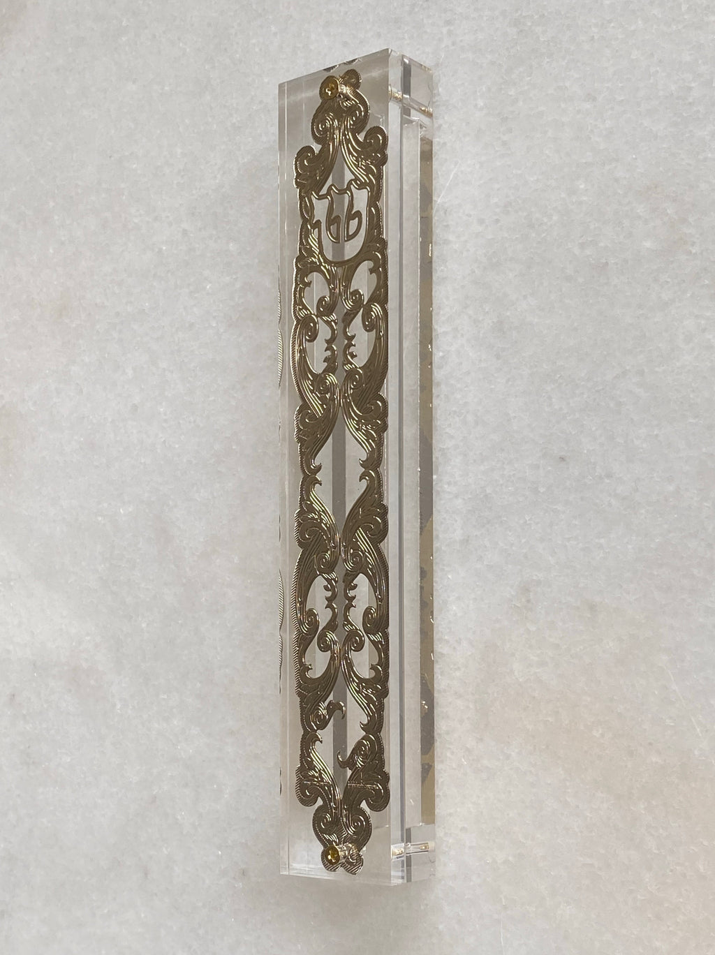 Acrylic 24K Gold Plated Mezuzah Majesty