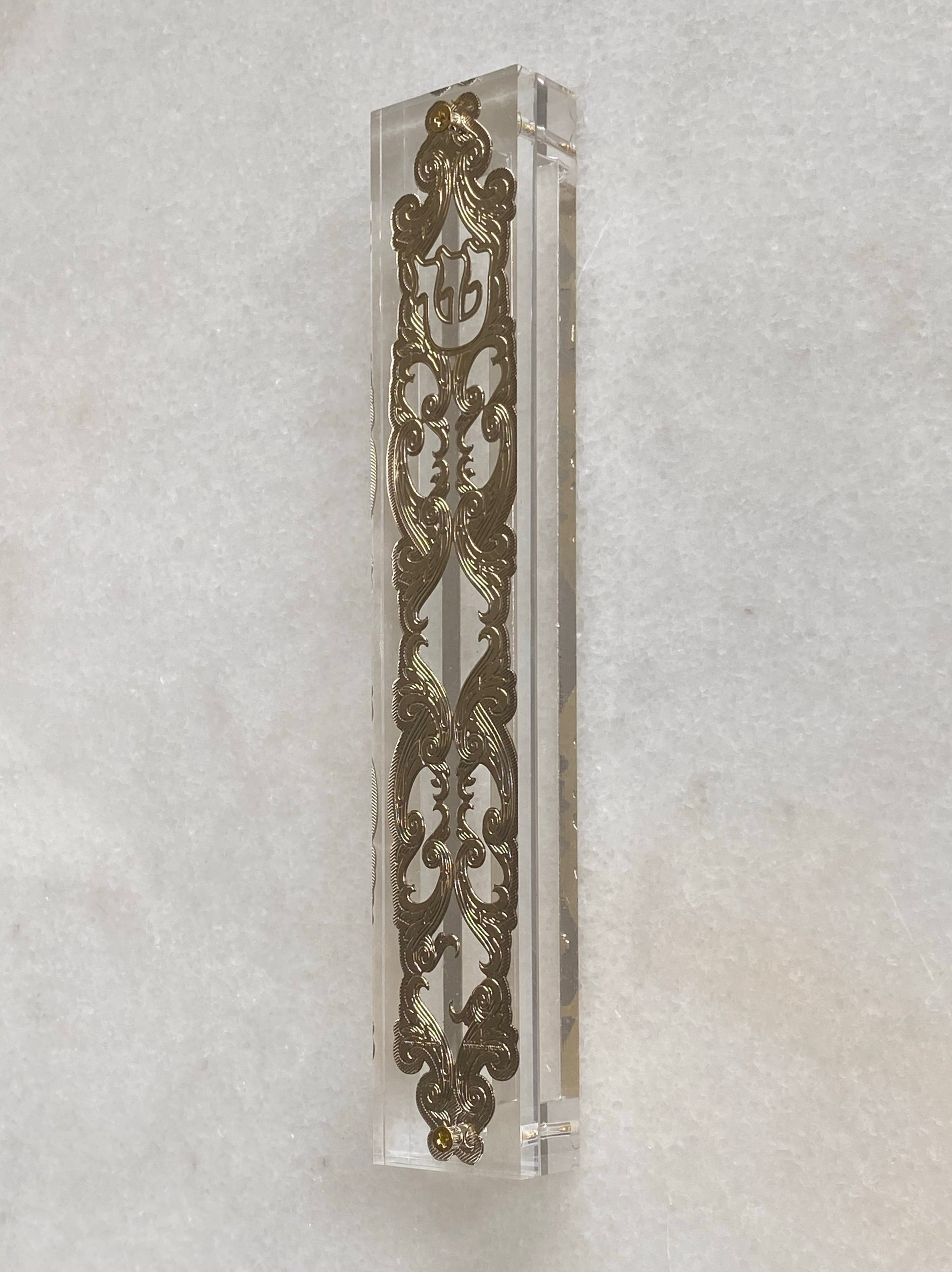 Acrylic 24K Gold Plated Mezuzah Majesty