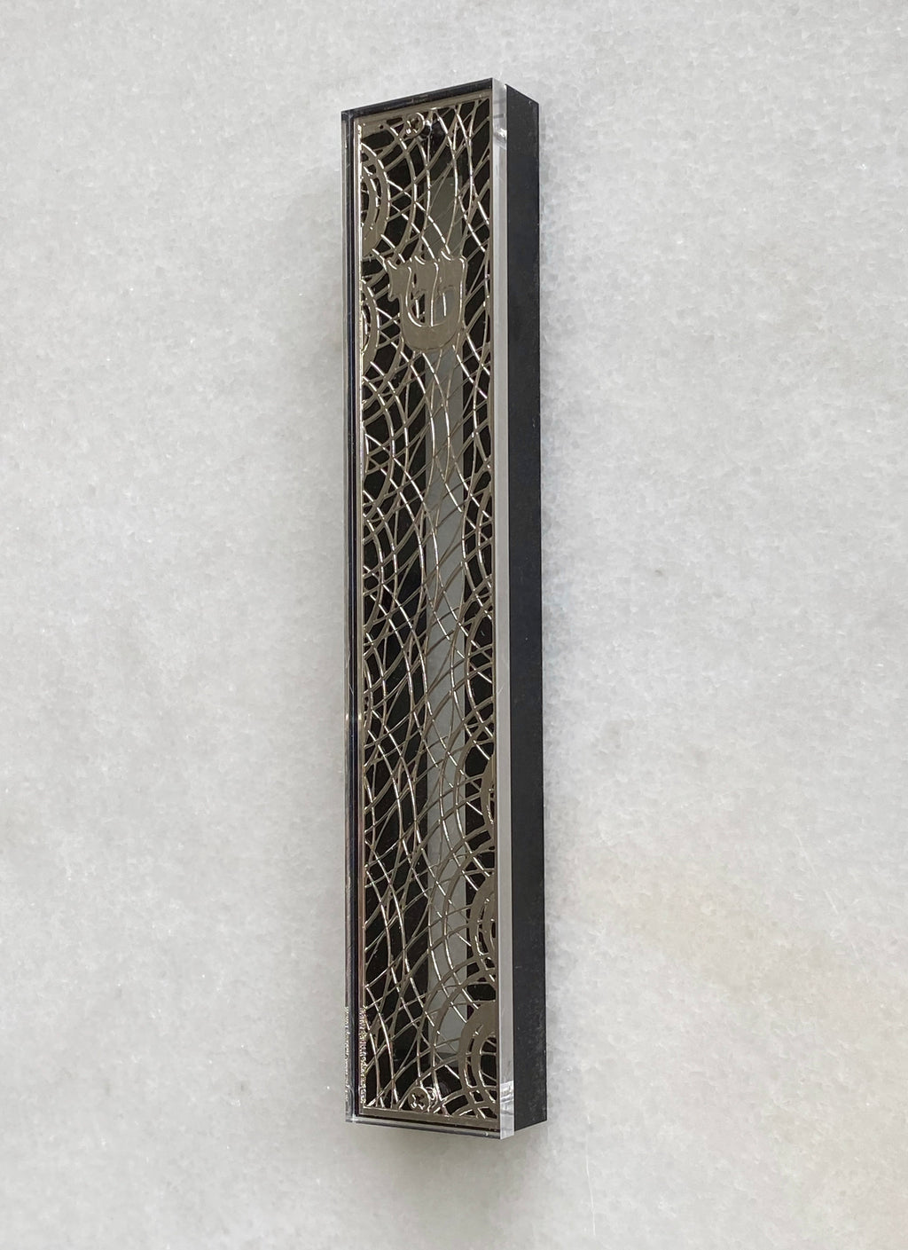 Acrylic & Black 24K Silver Plated Mezuzah Circles