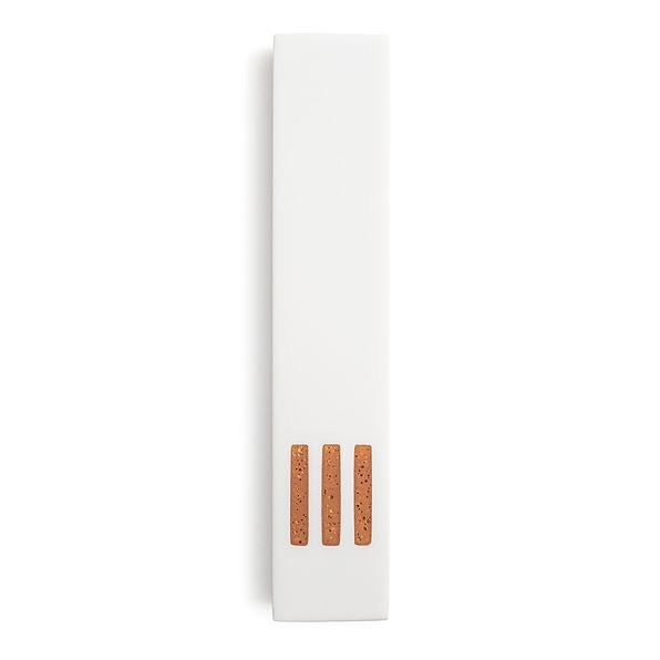 MEZUZAH | White Narrow | (ש) Middle - Gold
