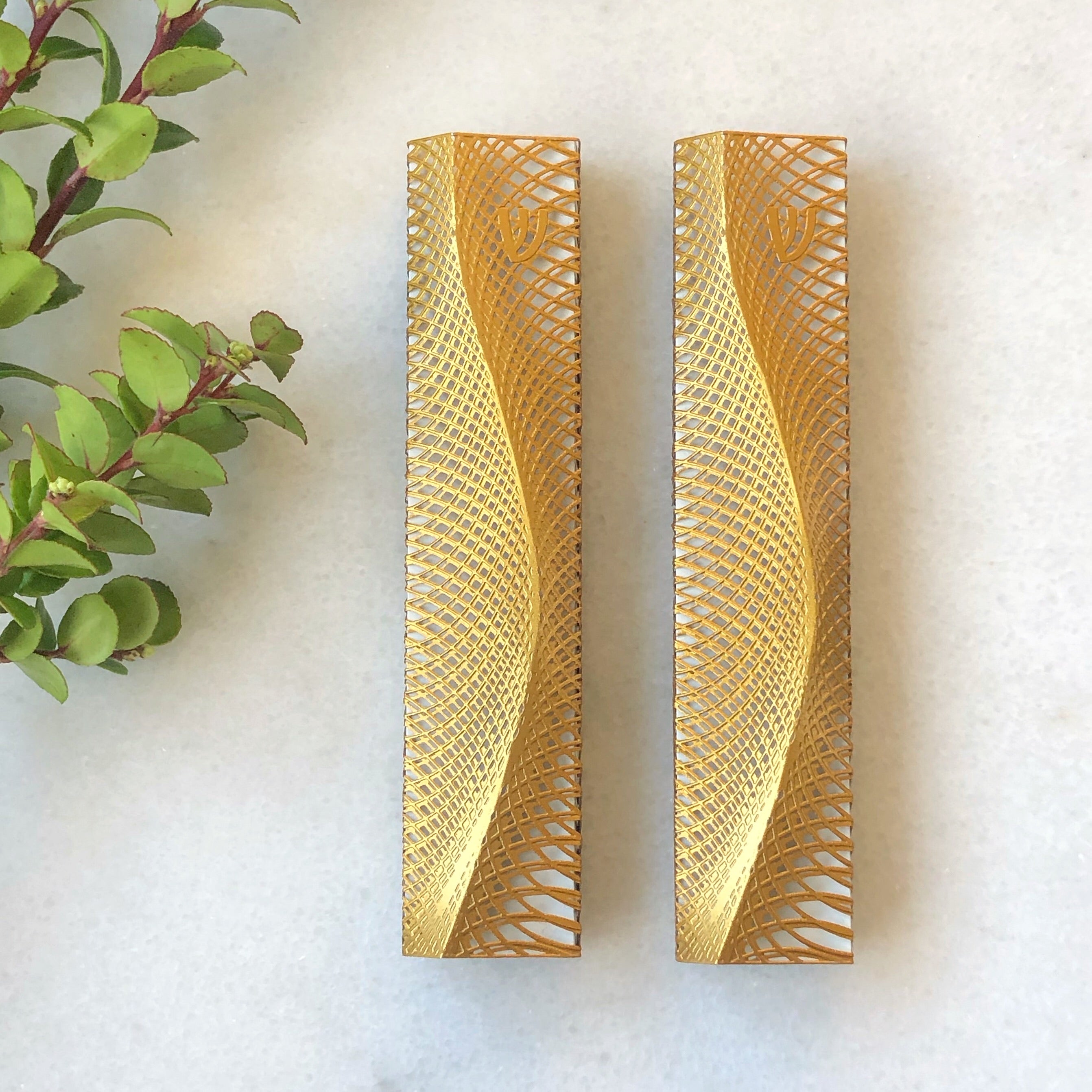 Ripple Mezuzah Gold Series