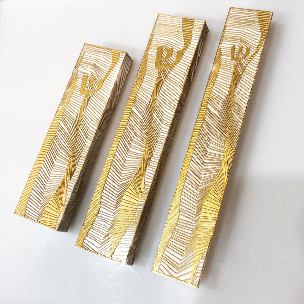 Lines Mezuzah Gold Series